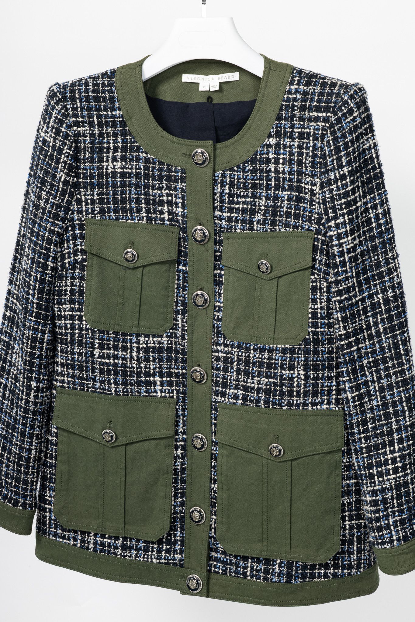 Veronica Beard Veronica Beard Fielding Cotton-Blend Tweed Dickey Jacket Size L / US 10 / IT 46 - 3 Thumbnail