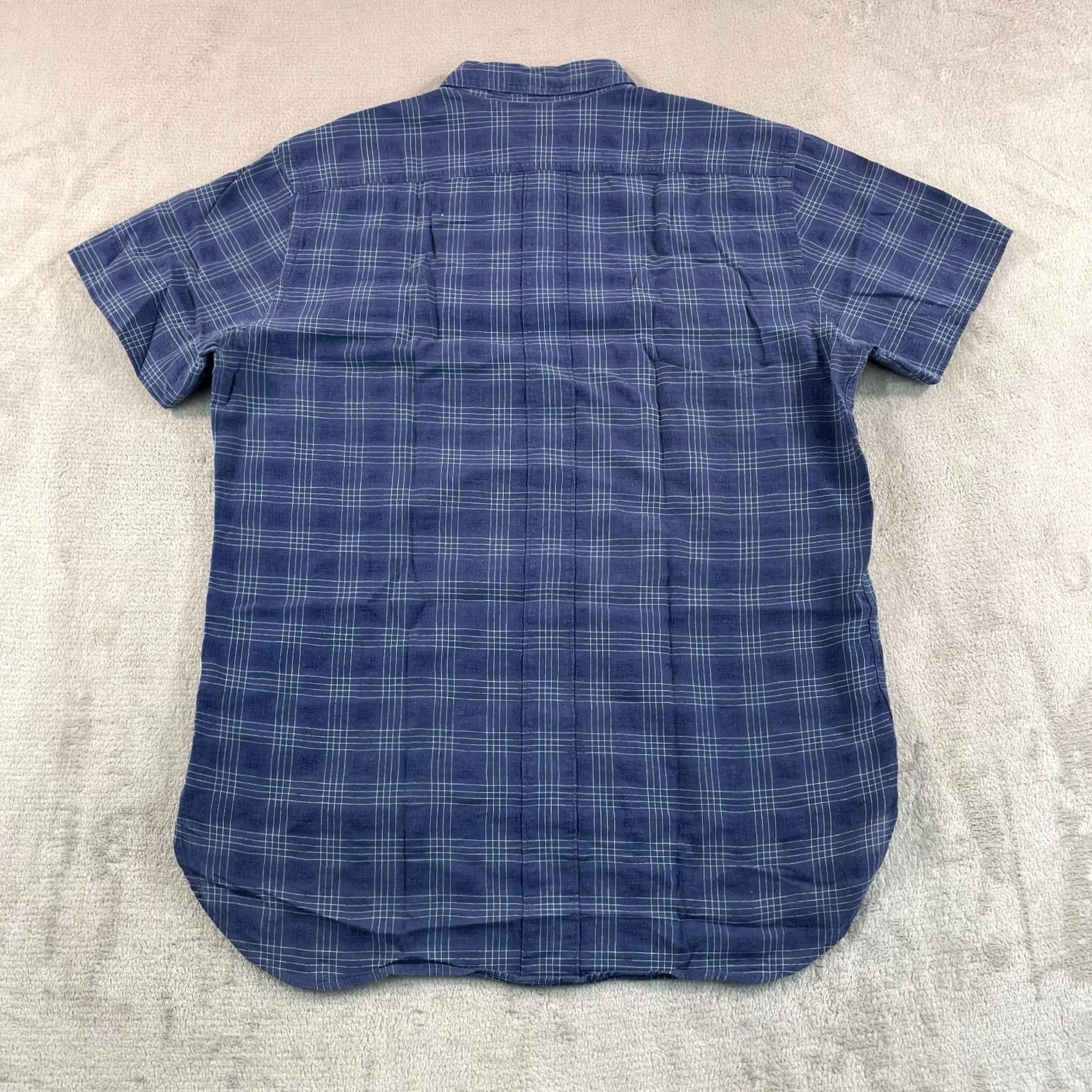 Billy Reid BILLY REID Shirt Men L Navy Blue Plaid Linen cotton Short Sleeve Button-Up Casual Workwear Vintage? Size US L / EU 52-54 / 3 - 4 Thumbnail
