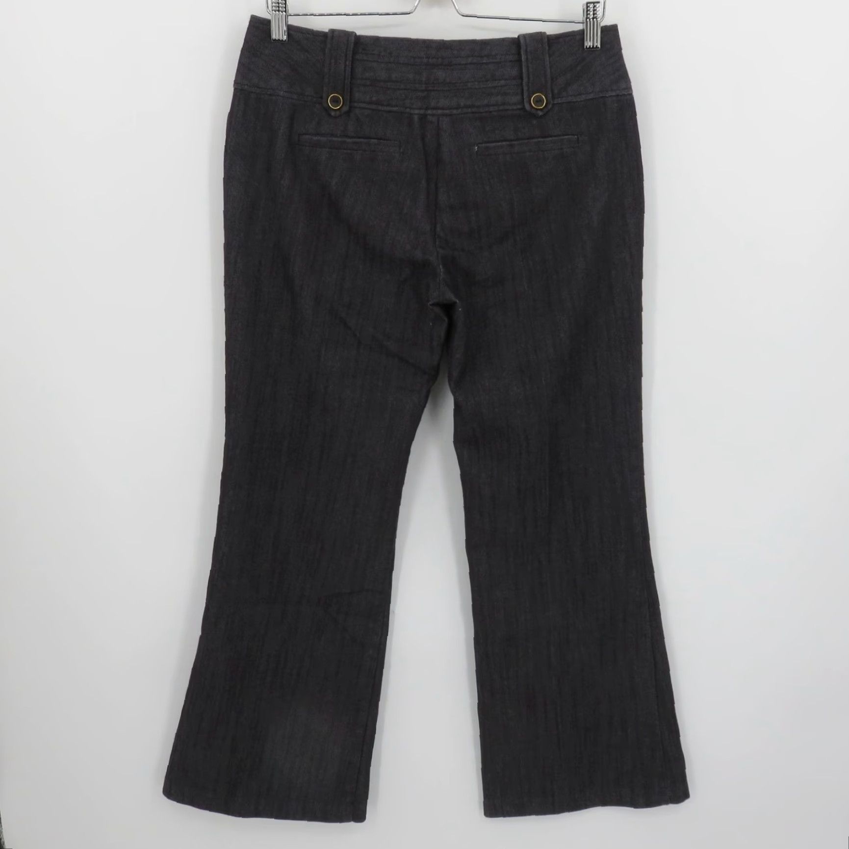 Vintage Maurices Women 10 Juniors 9 Dark Blue Gray Denim Flat Front Trouser Pants Y2K Size 32" / US 10 / IT 46 - 5 Thumbnail