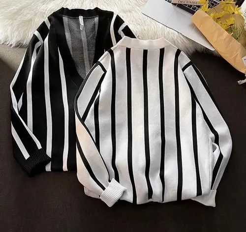 Aran Isles Knitwear New Stylish Elegant Striped Cardigan Knitwear Jumper Size US XS / EU 42 / 0 - 3 Thumbnail