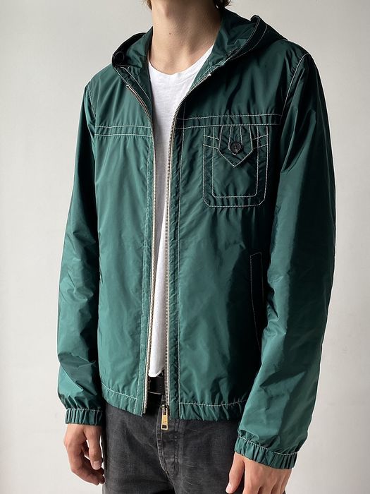 Prada Prada Contrast Stitch Padded Nylon Hooded Jacket | Grailed