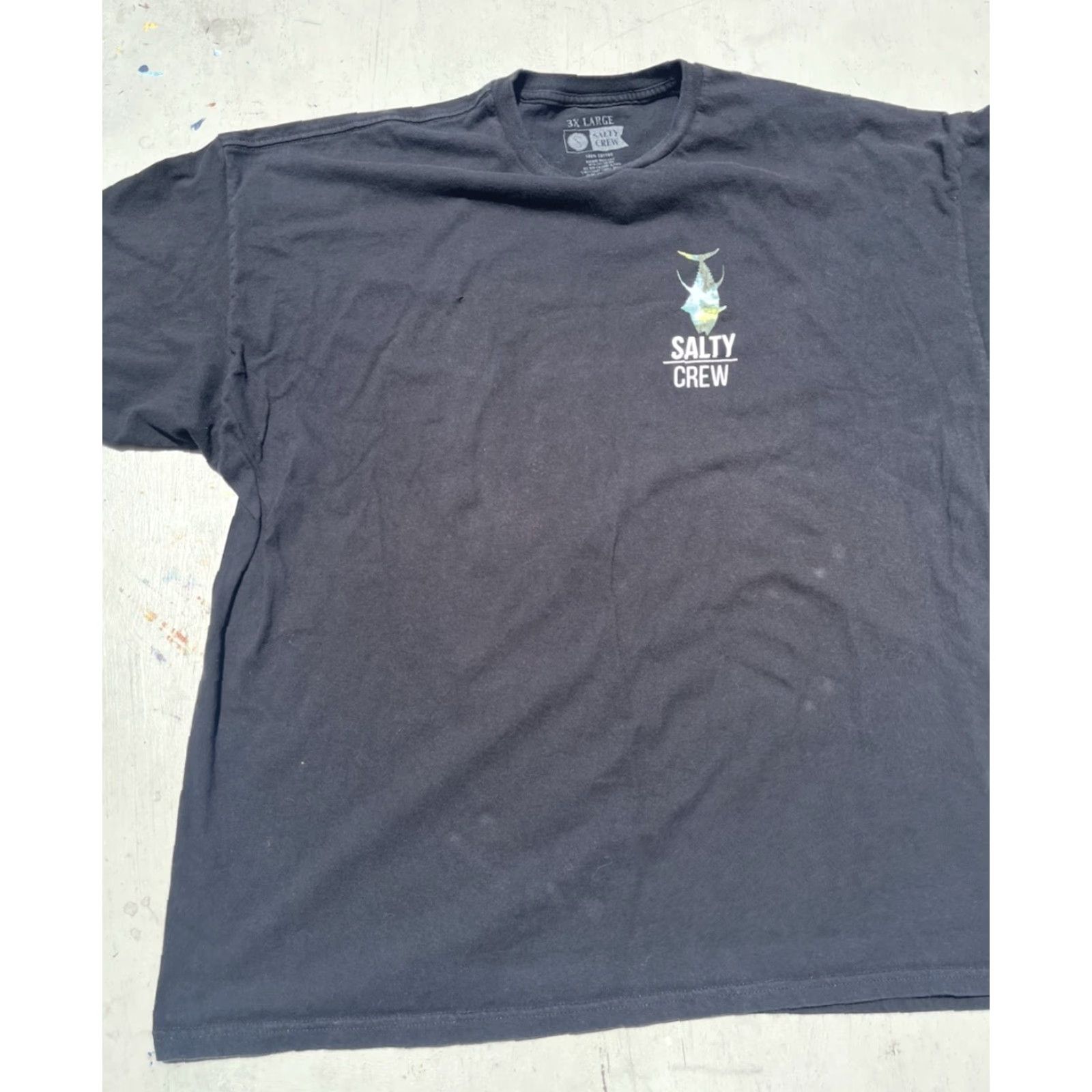 Vintage Salty Crew T-Shirt Men 3XL Black Thrill Logo Fishing Ocean Decks Adventure Sea Size US XXL / EU 58 / 5 - 7 Thumbnail