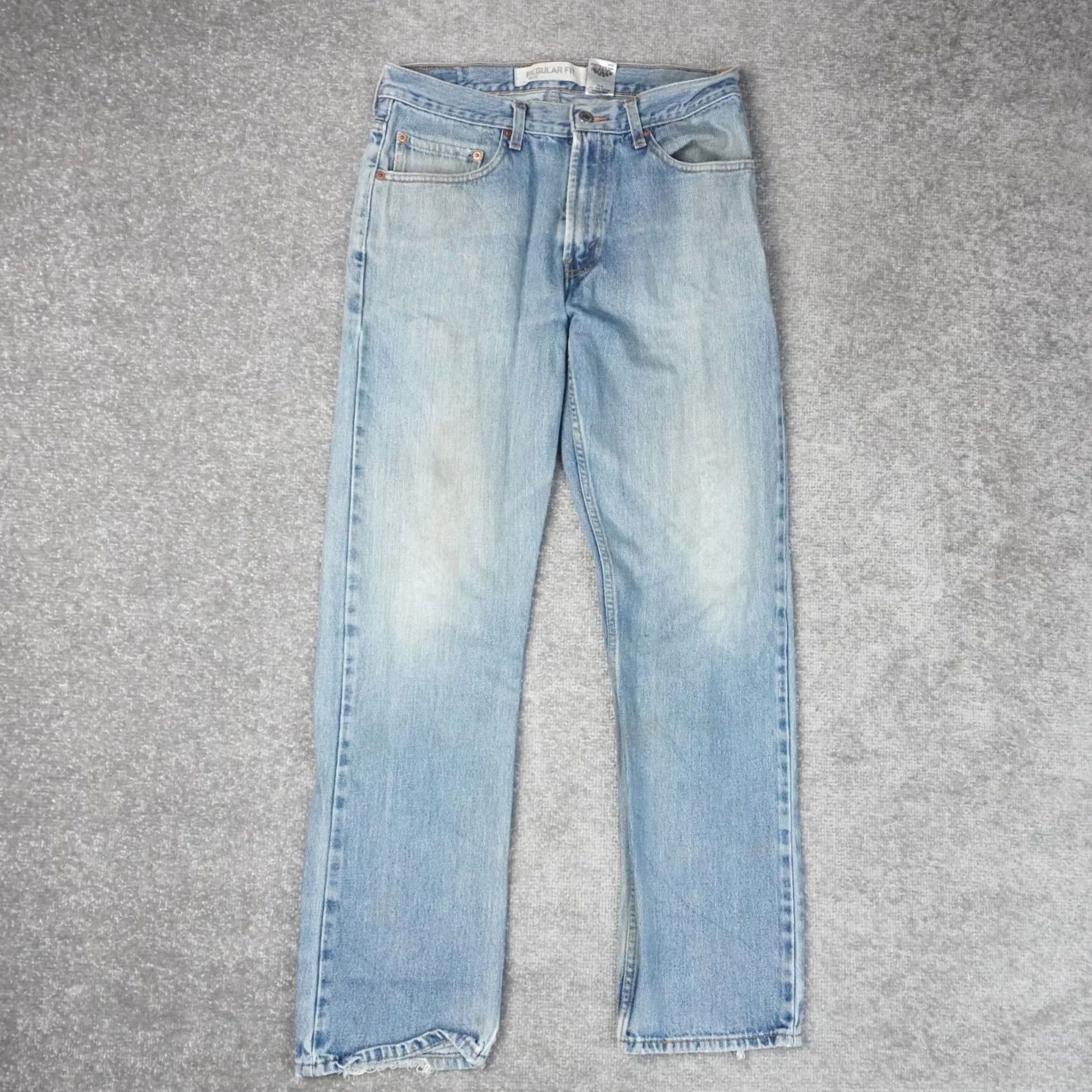 Levi's VINTAGE Levi's 505 Regular Men Jeans 33x32 Light Wash Blue Denim 5-Pocket Straight Size US 33 - 2 Thumbnail