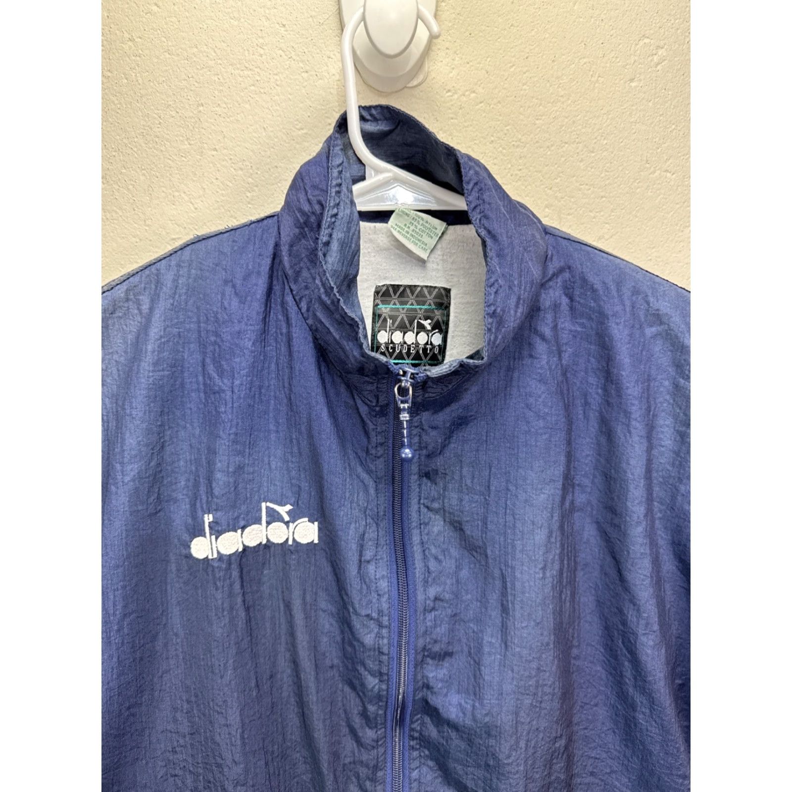 Diadora VINTAGE Diadora Scudetto Jacket 90s Medium Blue Nylon Windbreaker Mens Size US M / EU 48-50 / 2 - 4 Thumbnail