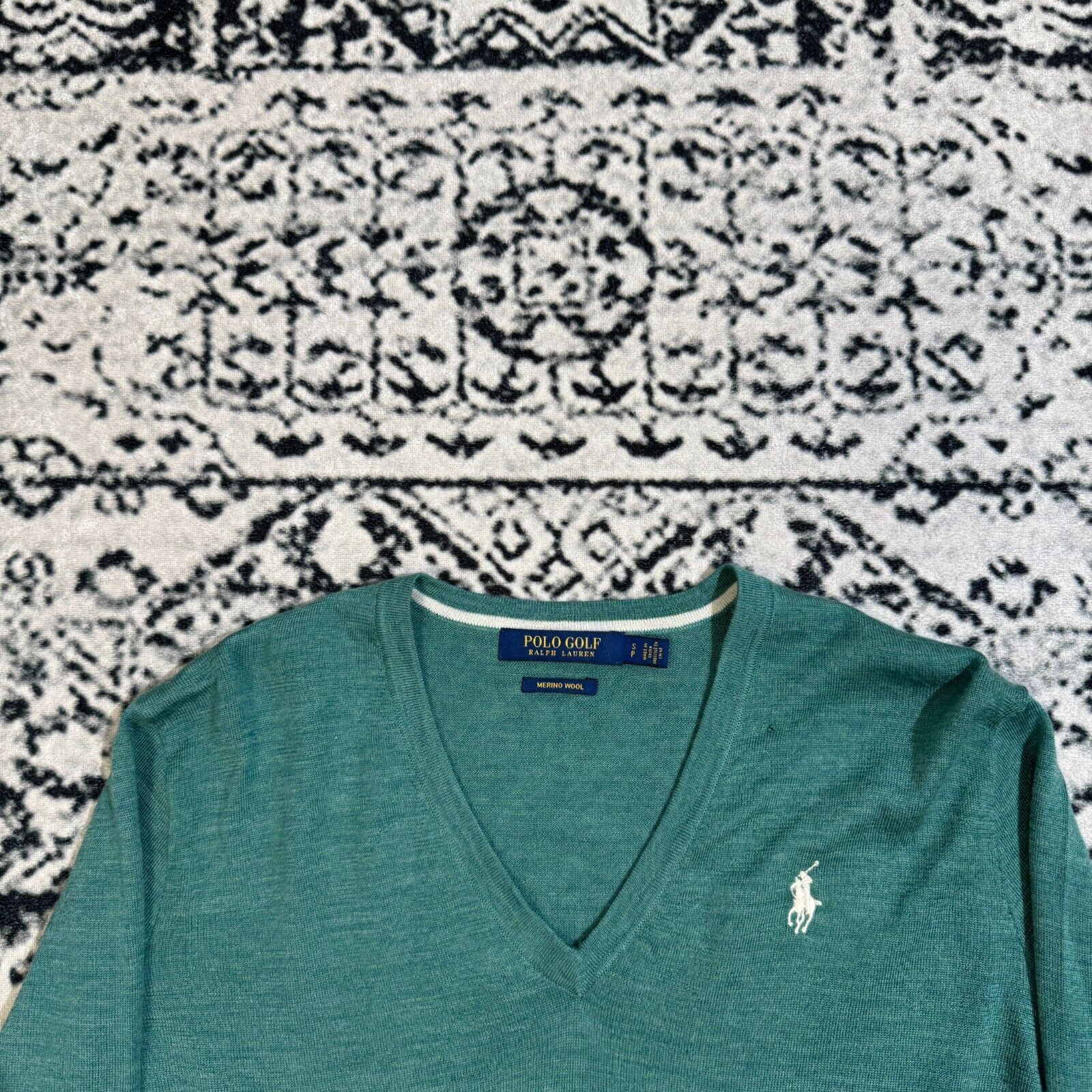 Ralph Lauren × Vintage Vintage Polo Ralph Lauren Unisex Turquoise Sweater Size S V Size US S / EU 44-46 / 1 - 6 Thumbnail