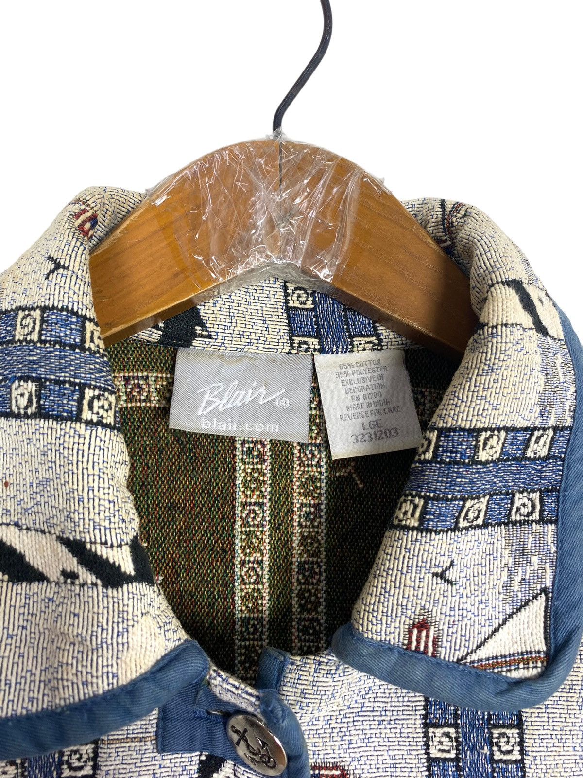 Vintage Vtg Blair Nautical Sailboat Lighthouse Tapestry Jacket Lined Size L / US 10 / IT 46 - 7 Thumbnail