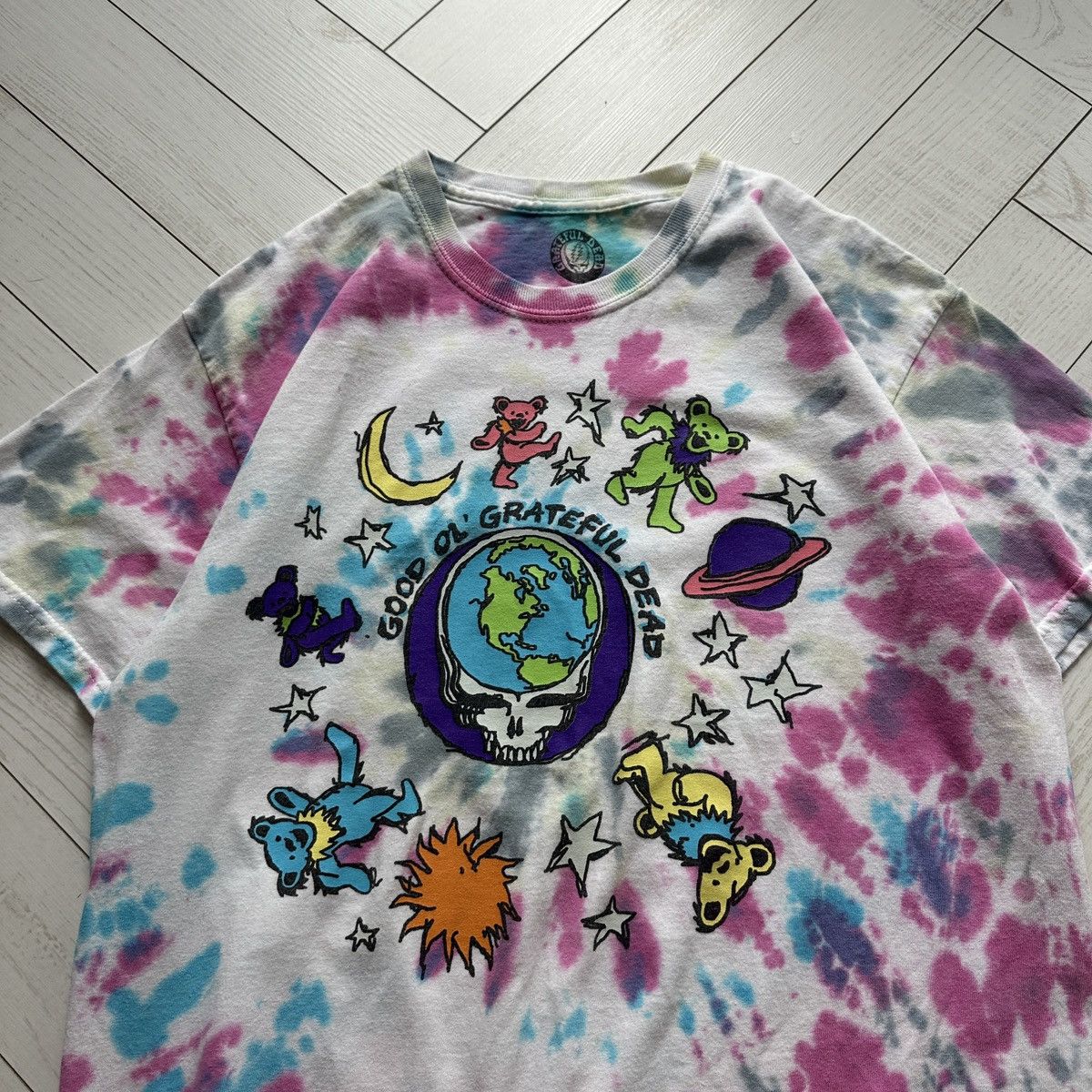 Grateful Dead Grateful Dead tie-dye psychedelic bears rock streetwear tee Size US M / EU 48-50 / 2 - 6 Thumbnail