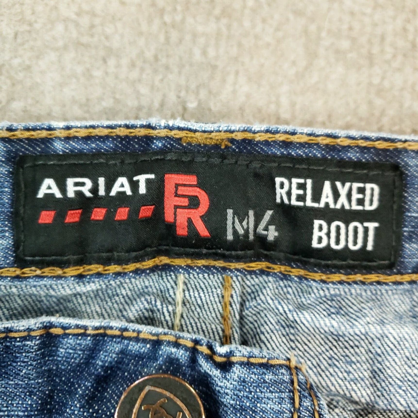 Ariat Ariat M4 Jeans Mens Size 33x28 Blue Dark Relaxed Boot Casual Workwear Size US 33 - 7 Thumbnail