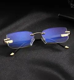 VIBE Luxury Eyeglass Frames Rimless Eyewear Diamond Cutting lens Size ONE SIZE - 6 Thumbnail