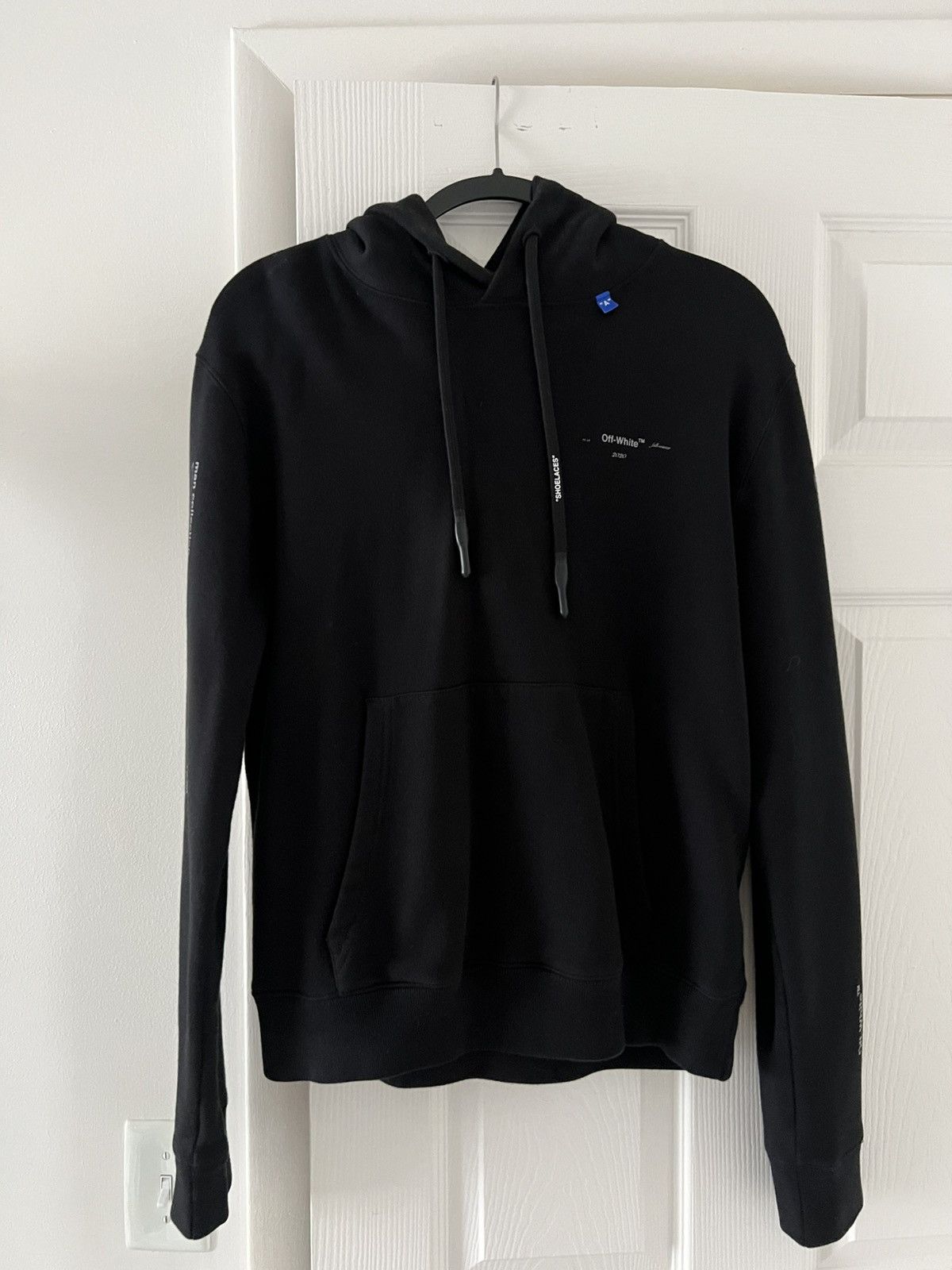 Clearance off white diag unfinished slim hoodie Discount