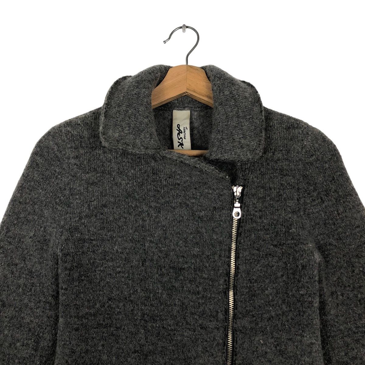 Japanese Brand 🔥Rare Asymmetric Biker Zipper Jacket Wool Ask Me Italy Made Size US S / EU 44-46 / 1 - 2 Thumbnail