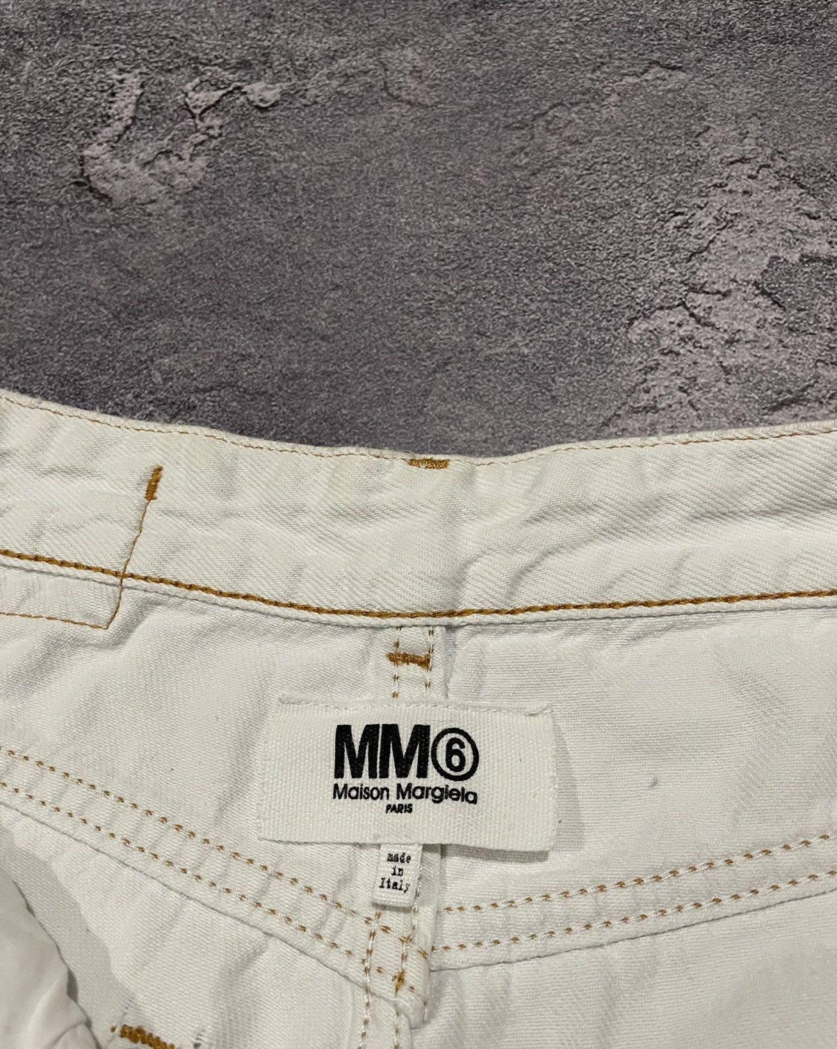Designer Vintage MM6 Maison Margiela White Distressed Pants Jeans Size 28" / US 6 / IT 42 - 7 Thumbnail