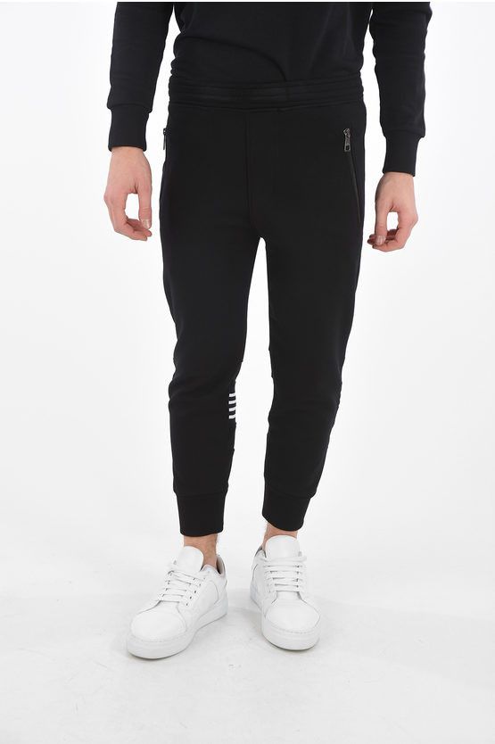 Image of Neil Barrett Skinny Fit Low Rise Joggers in Black, Men's (Size 31)