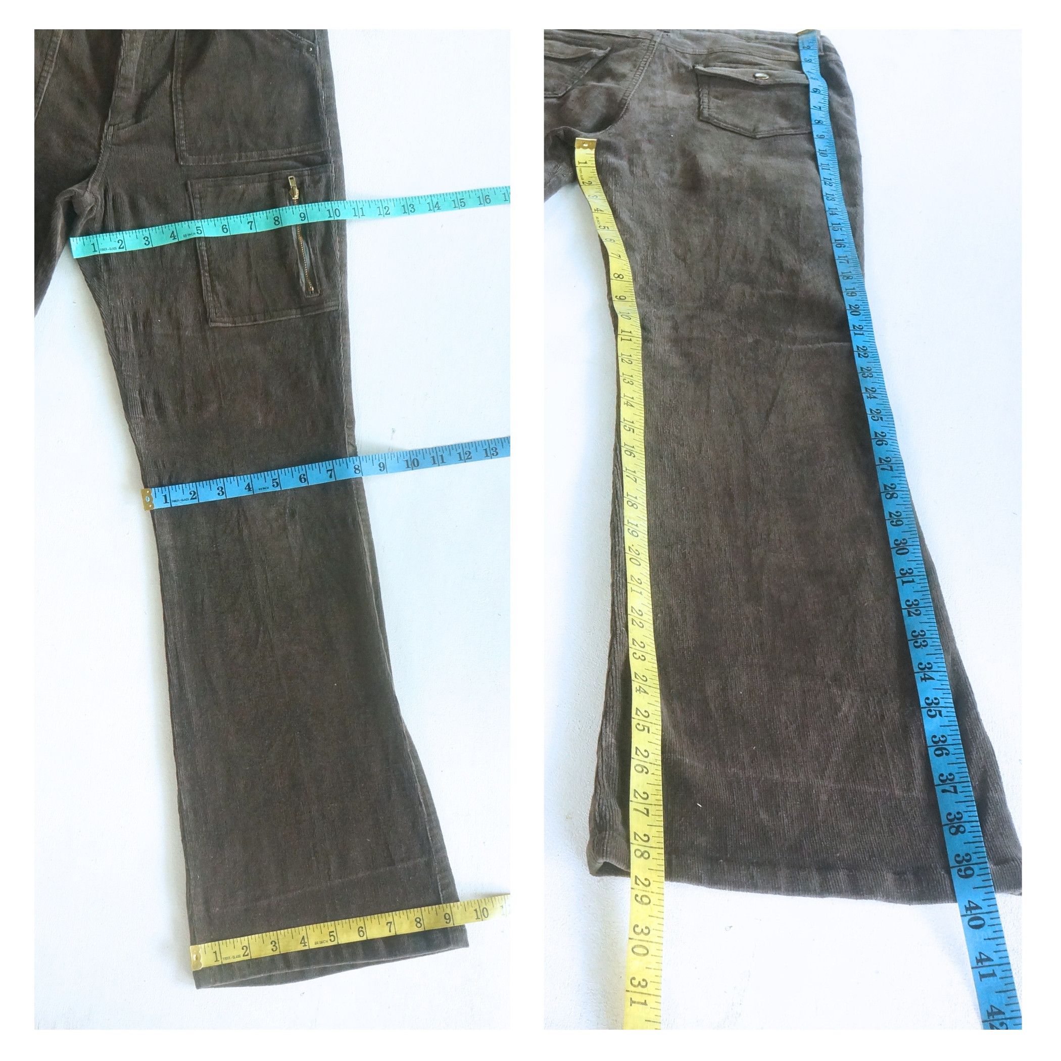 Japanese Brand Dark Brown Multi Pockets Corduroy Pants Size 27" / US 4 / IT 40 - 7 Thumbnail