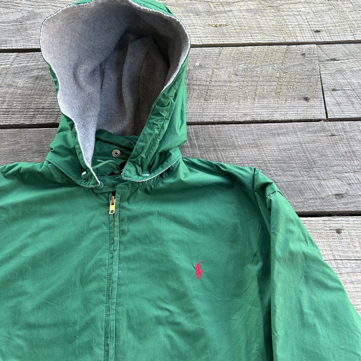 Polo Ralph Lauren Vintage Polo Ralph Lauren Fleece Line Hooded Green Jacket Size US L / EU 52-54 / 3 - 3 Thumbnail