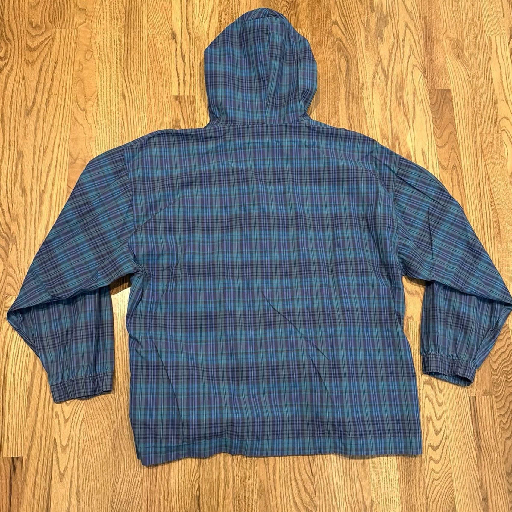 Gap VINTAGE Gap Warehouse Blue Plaid Anorak Hoodie Jacket Men’s L Cotton Zip 90s Retro Size US L / EU 52-54 / 3 - 2 Thumbnail