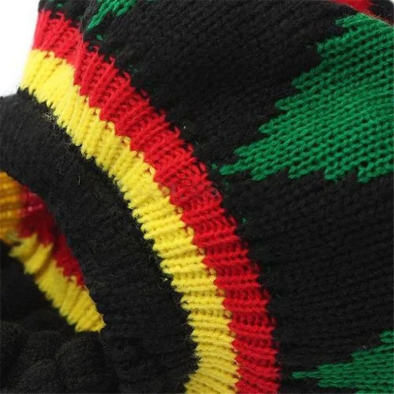Designer Knitted Braid Hat Jamaican Bob Rasta Beanie Hats Size ONE SIZE - 7 Thumbnail