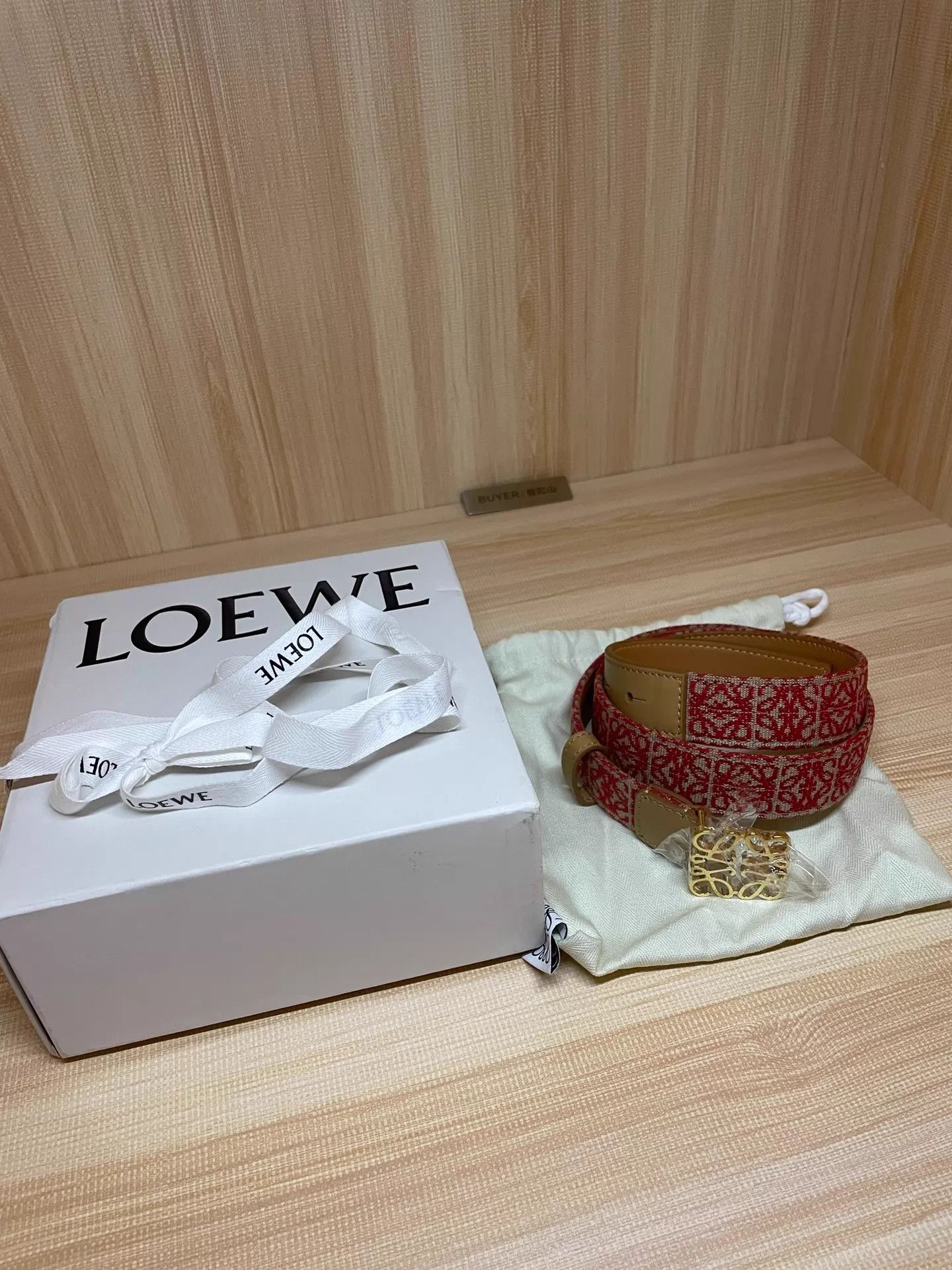 Loewe LOEWE double-sided logo jacquard cowhide belt 3cm Size ONE SIZE - 2 Thumbnail