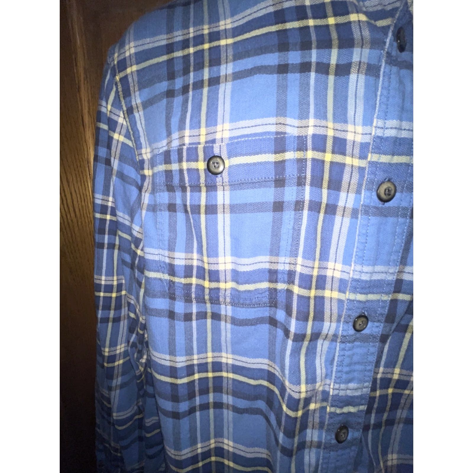 American Eagle Outfitters American Eagle Shirt Adult Large Blue Yellow Button Up Long Sleeve Mens Athletic Button-Front Plaid Closure Collared EUC Regular Size L Mens Size US L / EU 52-54 / 3 - 5 Thumbnail