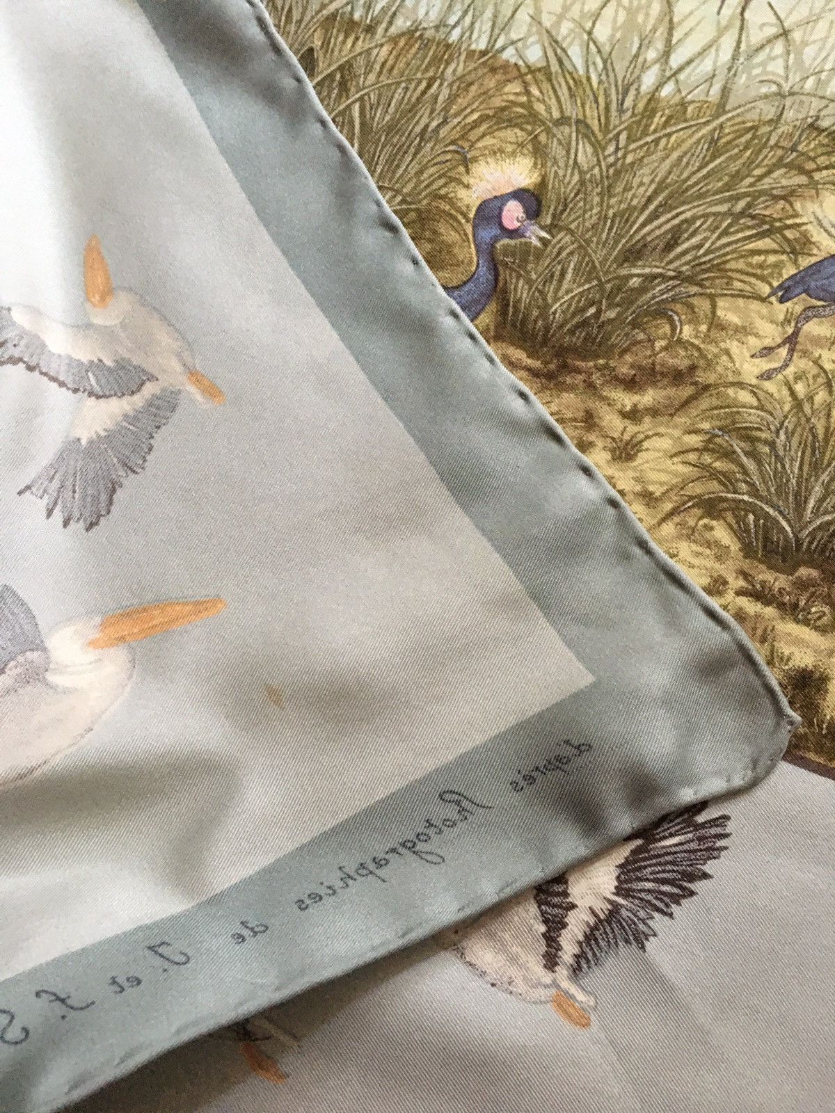 Vintage J. et F. Sommer. Vintage 1960 Marabou Motif Silk Scarf Size ONE SIZE - 7 Thumbnail