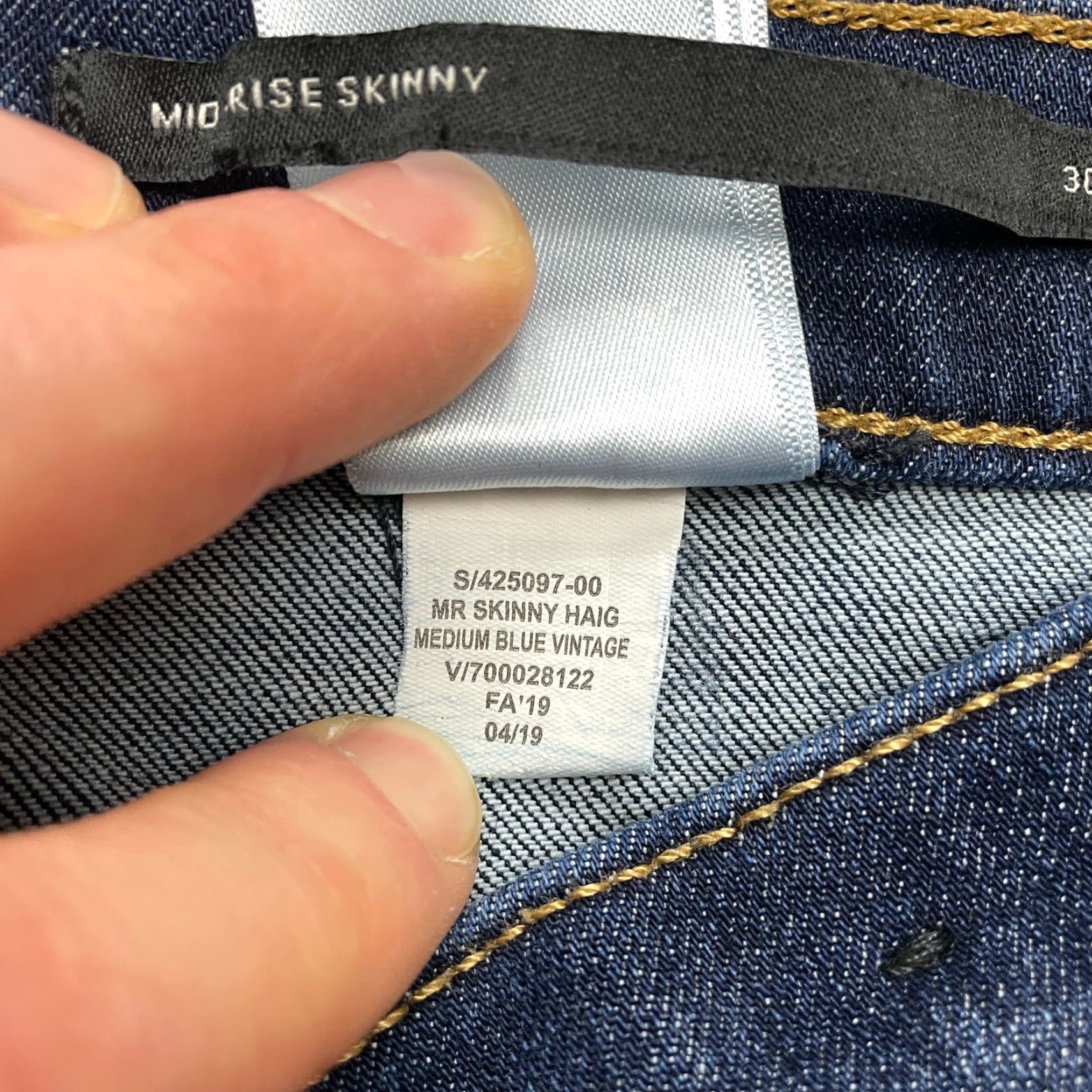 Banana Republic VINTAGE Banana Republic Jeans Haig Blue Dark Wash Womens 30 Reg Skinny Mid Rise 5-Pocket Denim Stretch Size 24" / US 00 / IT 34 - 4 Thumbnail