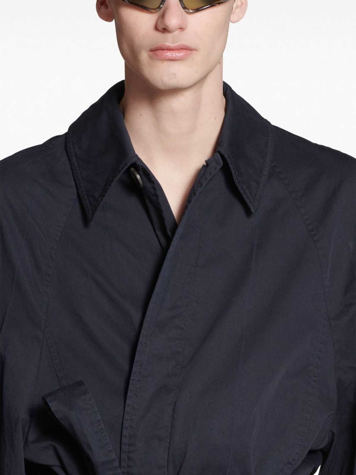 Balenciaga o1y1224 Deconstructed Cotton Coat in Midnight Blue Size US S / EU 44-46 / 1 - 5 Thumbnail