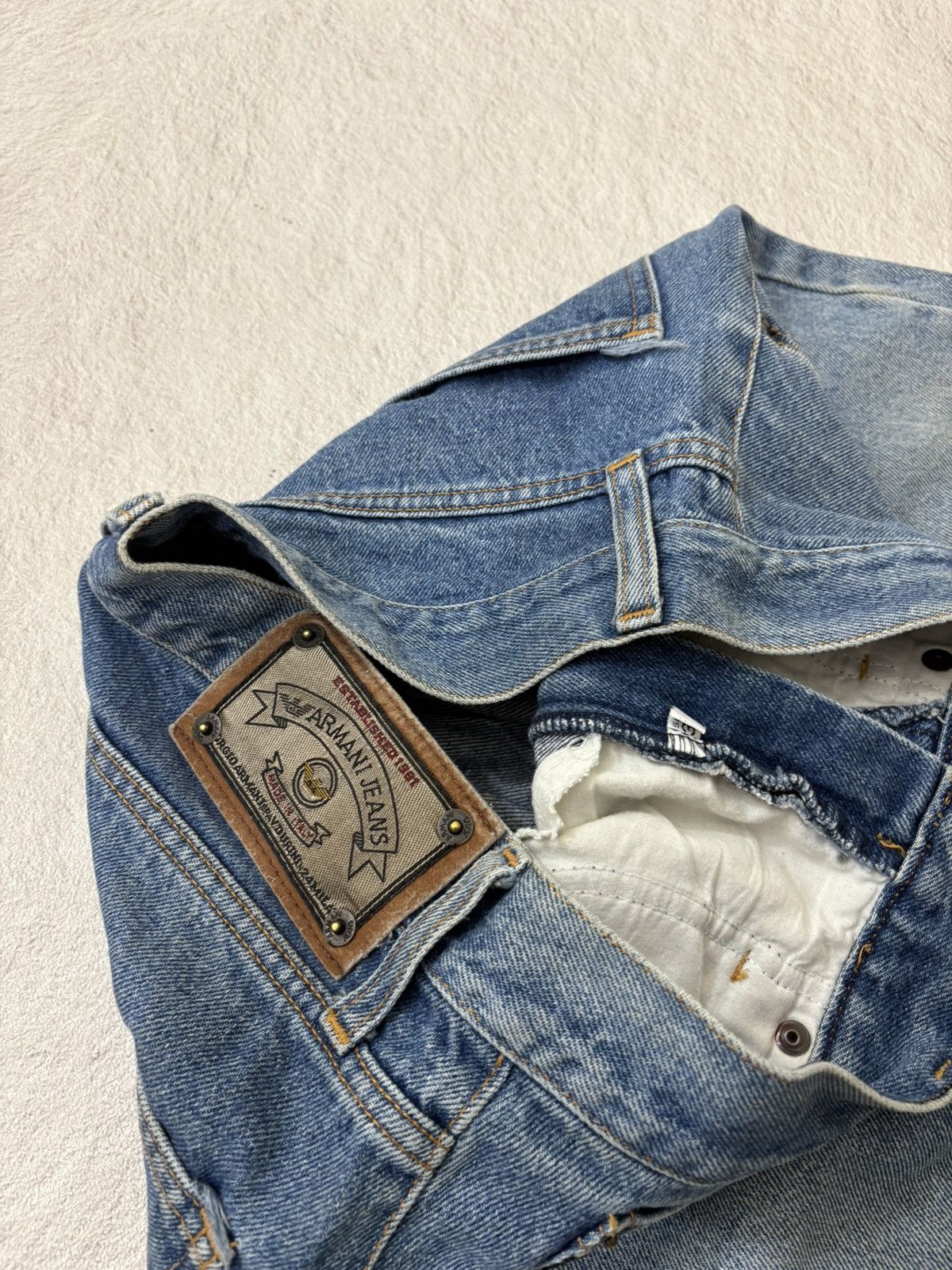 Giorgio Armani 90s armani exchange dirty mud wash denim y2k style Size US 30 / EU 46 - 5 Thumbnail