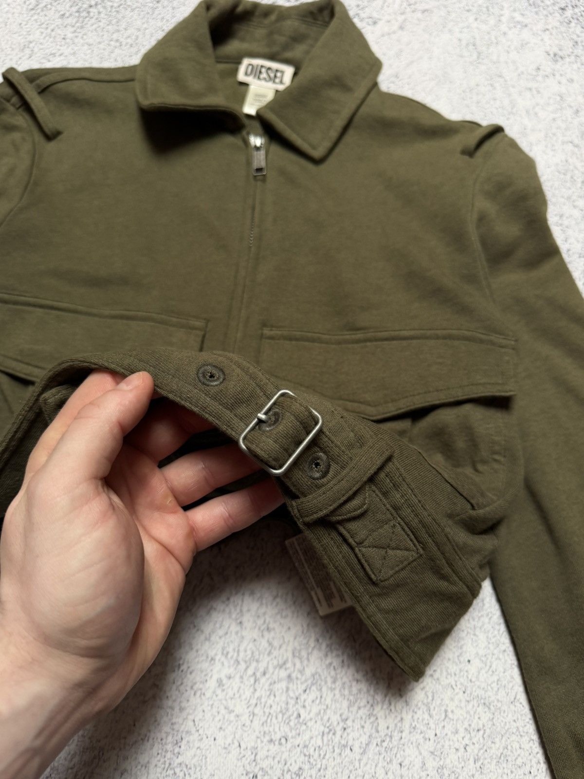 Diesel Archive 90/00s Diesel Cropped Military Green Jacket Y2K RARE Size S / US 4 / IT 40 - 6 Thumbnail