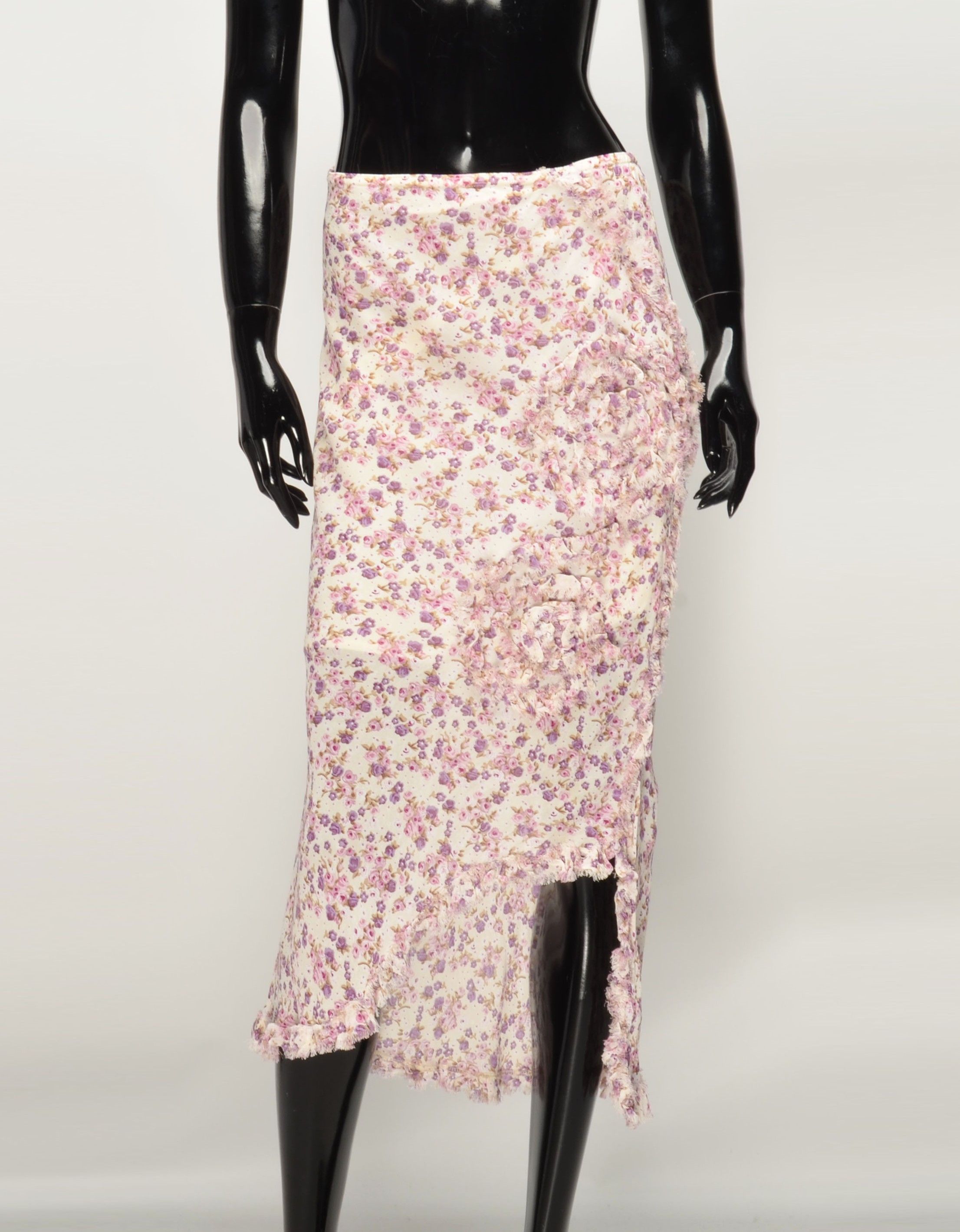 Vintage Vintage Naf Naf Y2K Mesh Floral Fairy Ruffle Skirt Size 28" / US 6 / IT 42 - 1 Thumbnail