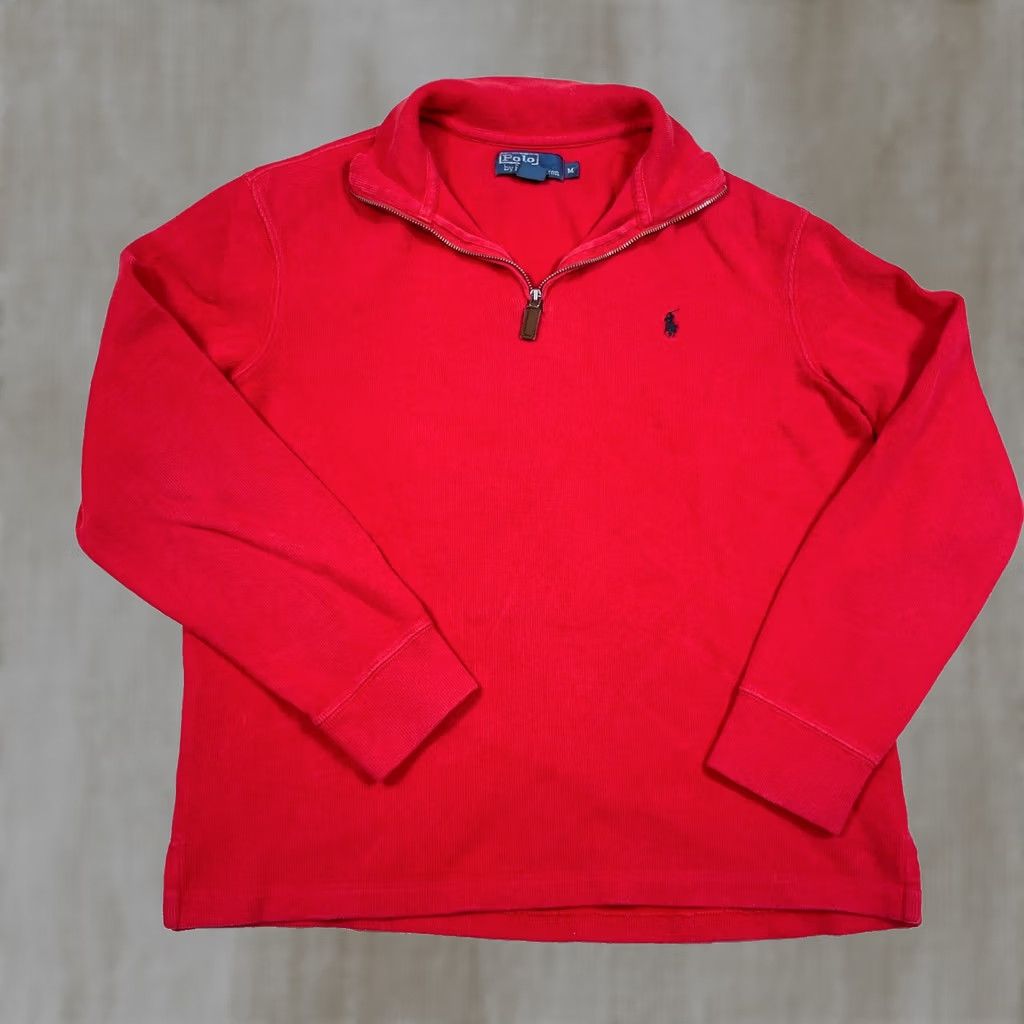 Polo Ralph Lauren Polo Ralph Lauren Sweater Sweatshirt Men Medium Red Black Pullover Quarter Zip B Size US M / EU 48-50 / 2 - 1 Thumbnail