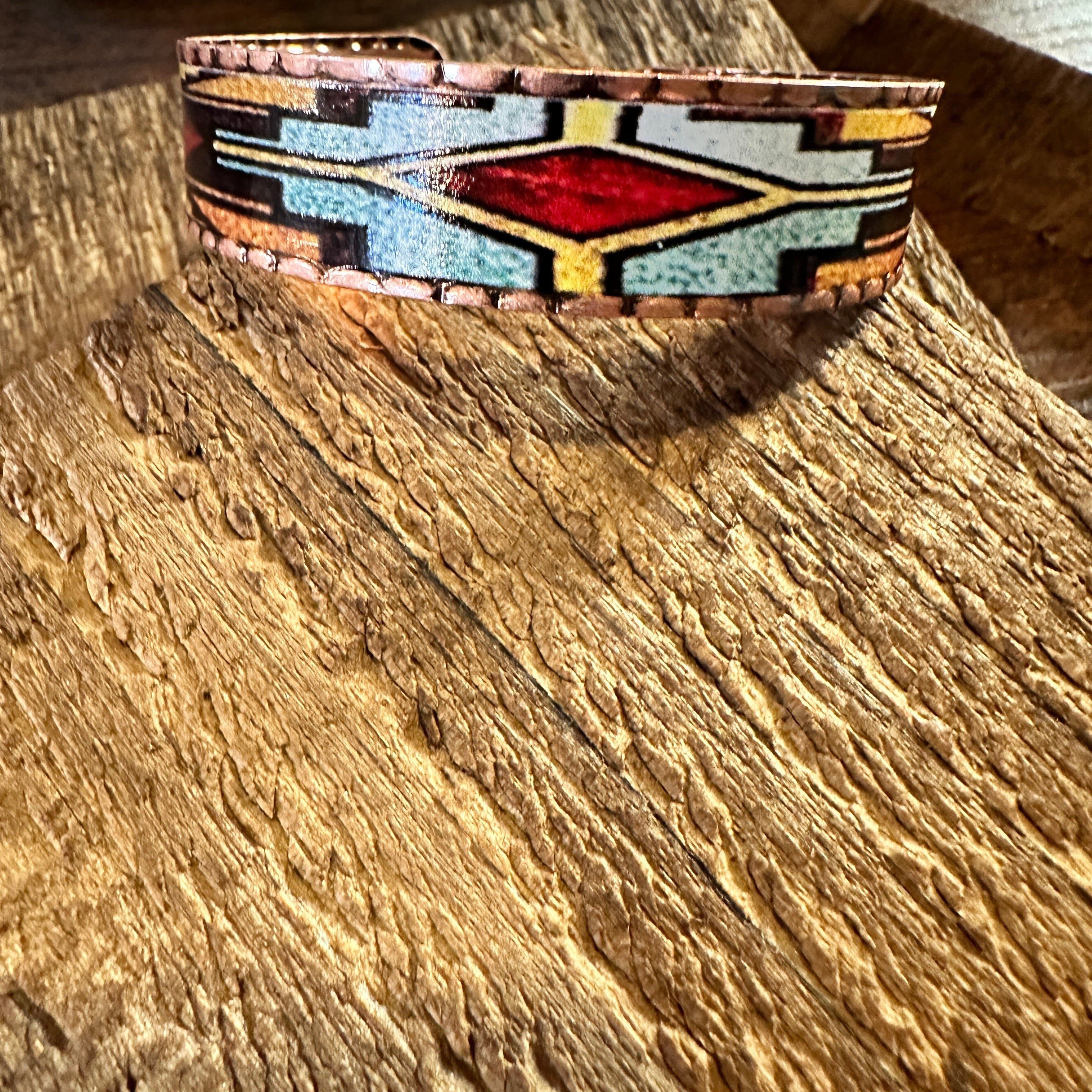 Other Handmade Boho Native American Navajo Copper Narrow Cuff Brac Size ONE SIZE - 2 Thumbnail