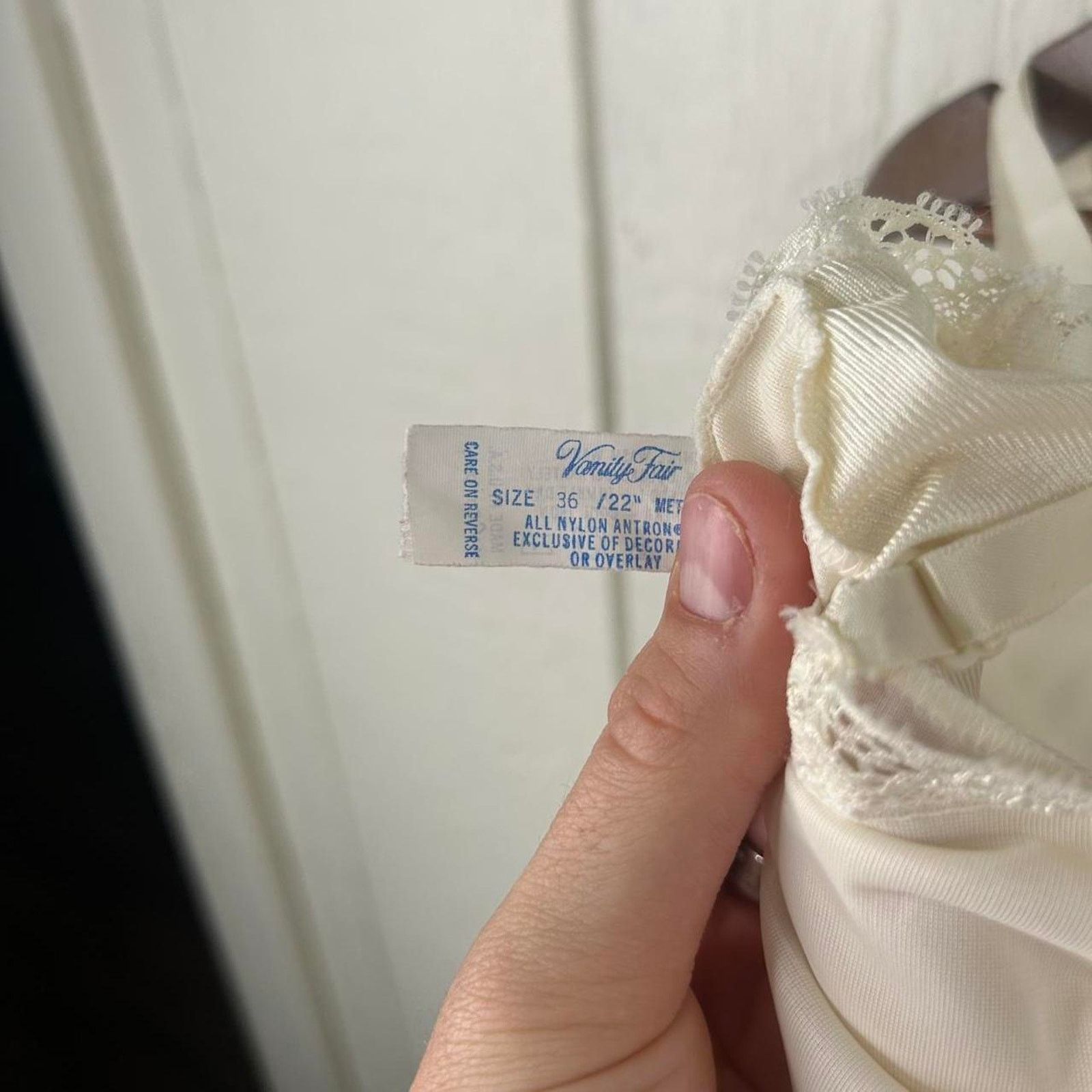 Other Vintage 80’s Vanity Fair White Satin Slip Dress Size Medium Size ONE SIZE - 4 Thumbnail
