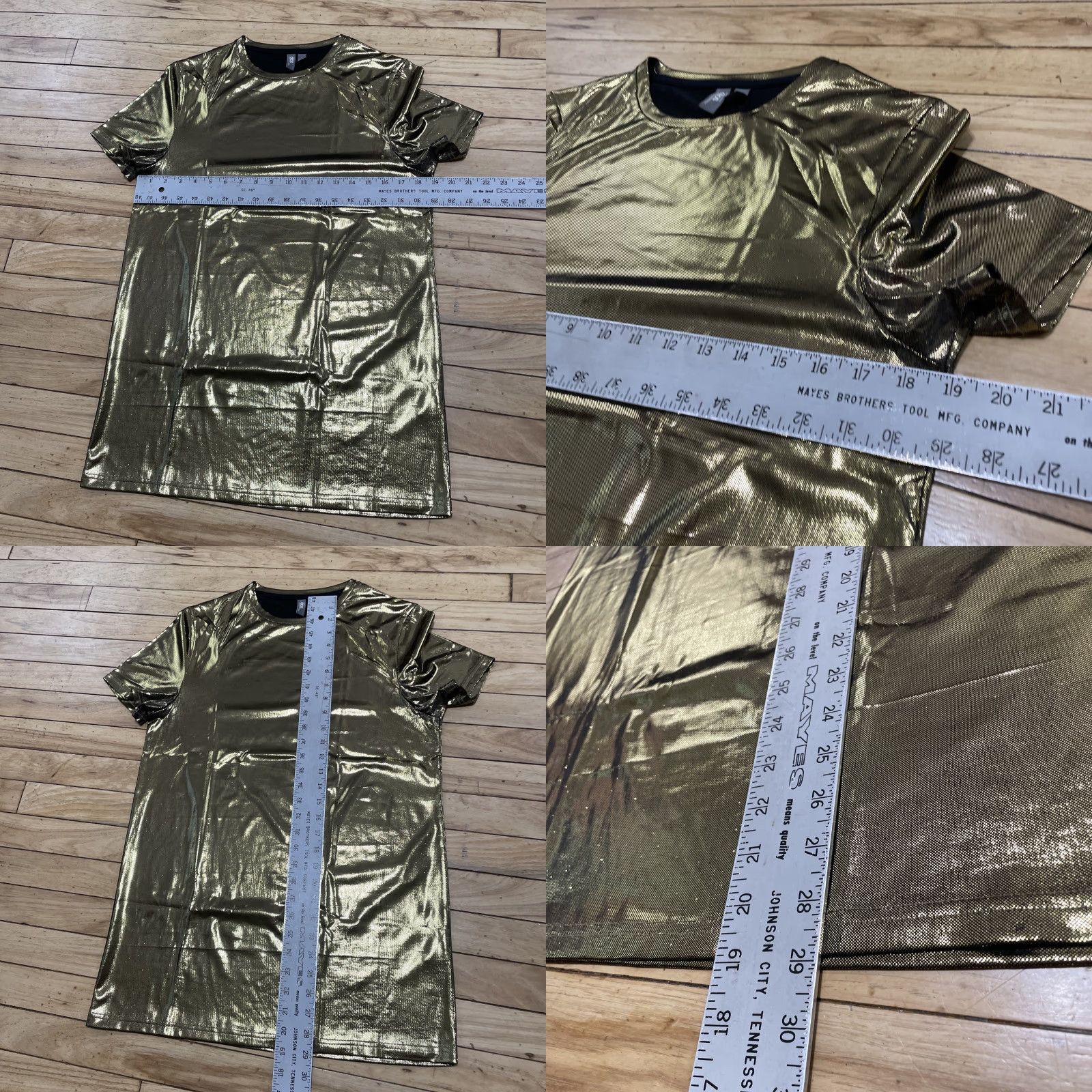 Asos VINTAGE ASOS Shiny Gold Shirt Adult S Metallic Bright Shiny Disco 1970s NY Club Scene Shirt Size US S / EU 44-46 / 1 - 8 Thumbnail
