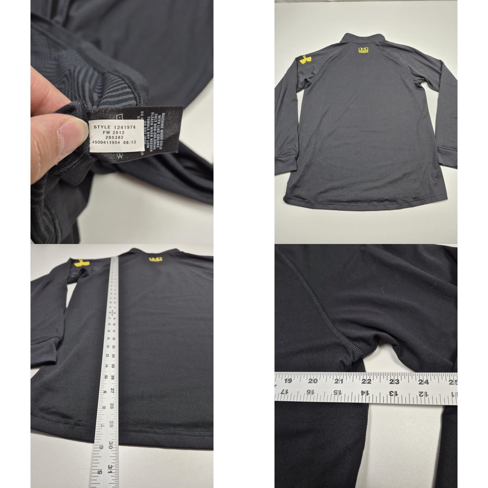 Under Armour Under Armour ColdGear Infrared Shirt Mens XL Black Long Sleeve 1/4 Zip Fitted Size US XL / EU 56 / 4 - 8 Thumbnail