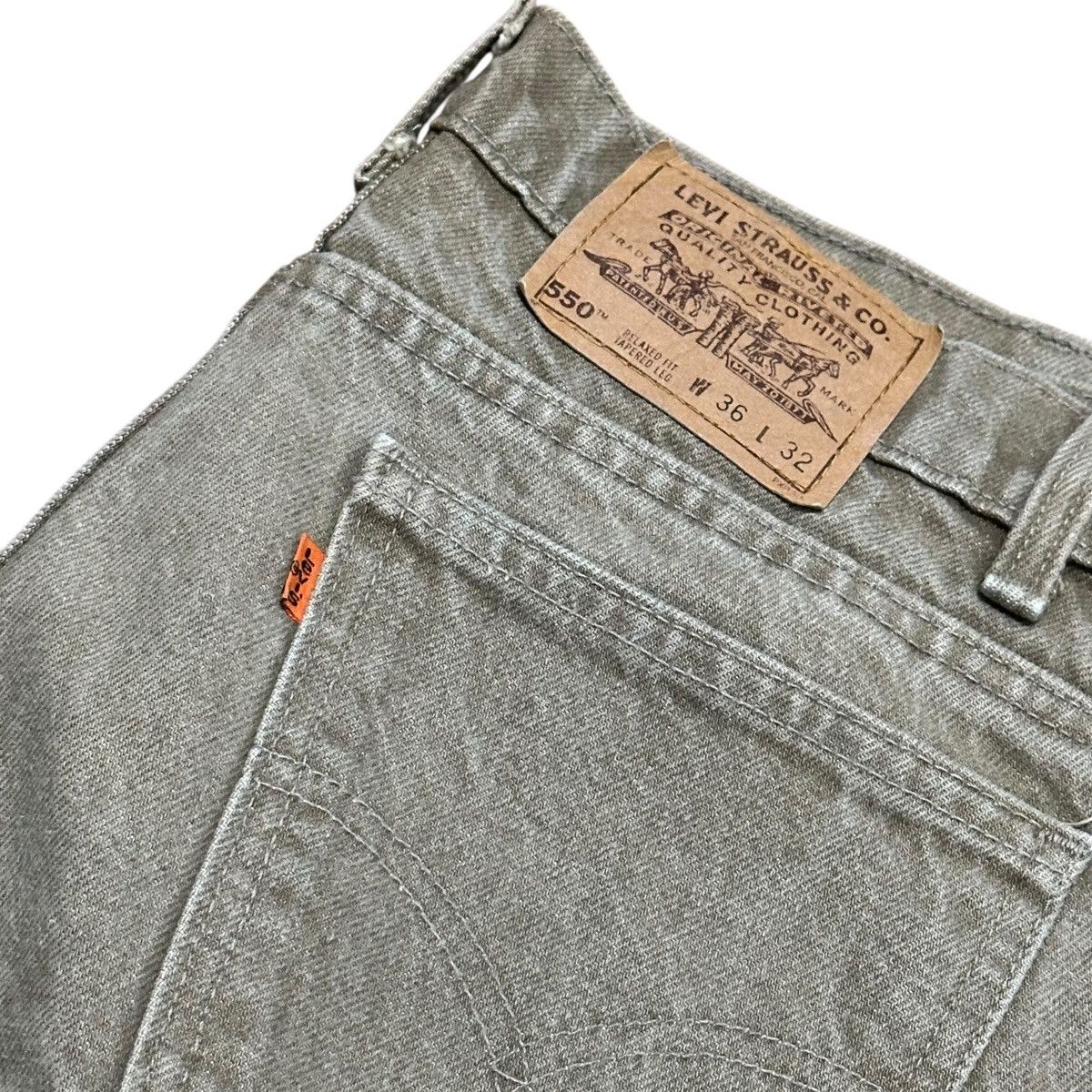 Levi's Levi’s Orange Tab 550 USA 90s Denim Olive Green 36x32 90s Size US 36 / EU 52 - 4 Thumbnail