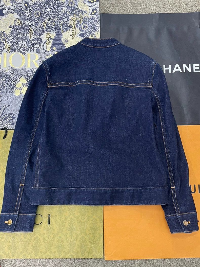 Louis Vuitton Louis Vuitton Leather blue denim jacket Size XXS / US 00 / IT 34 - 3 Thumbnail