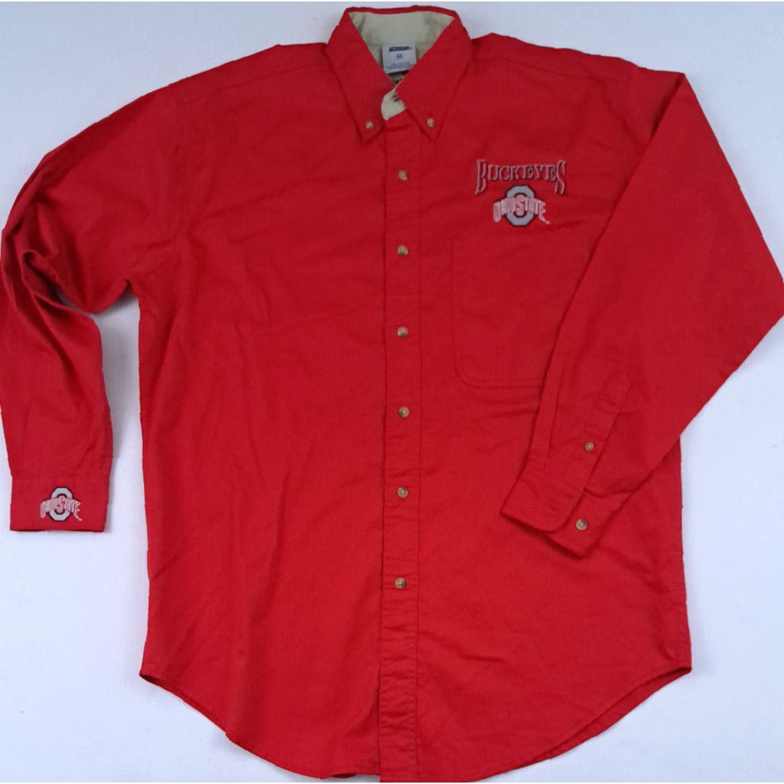 Vintage VINTAGE Ohio State Buckeyes Shirt Mens M Red 90s Button-Up Embroidered Logo Go Bucks Size US M / EU 48-50 / 2 - 2 Thumbnail