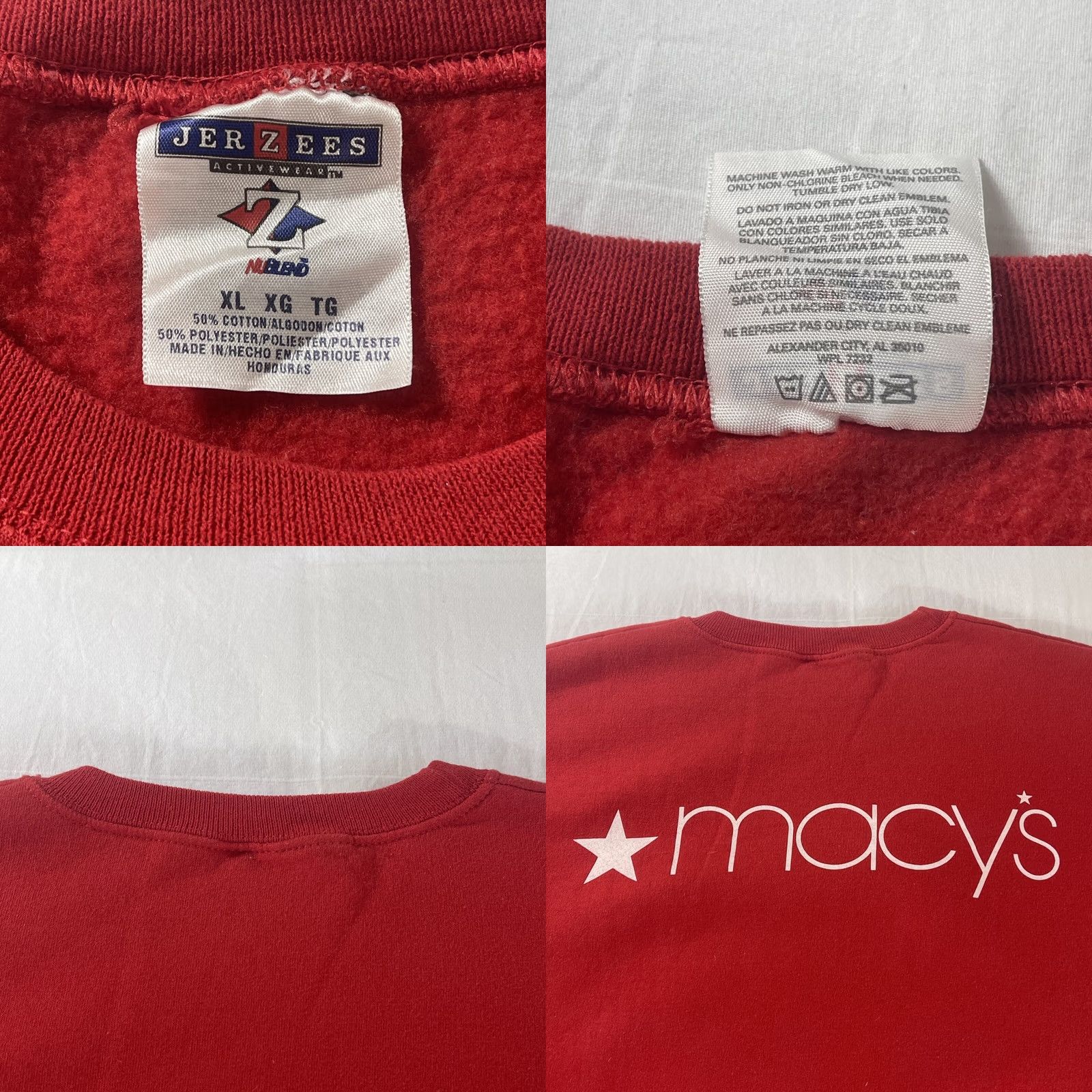 Jerzees VINTAGE Macy's Sweatshirt Jerzees XL Men Crew Neck Red 90s Vintage XL Macy's Sweatshirt Jerzees 90s Theme Mens Size US XL / EU 56 / 4 - 9 Thumbnail