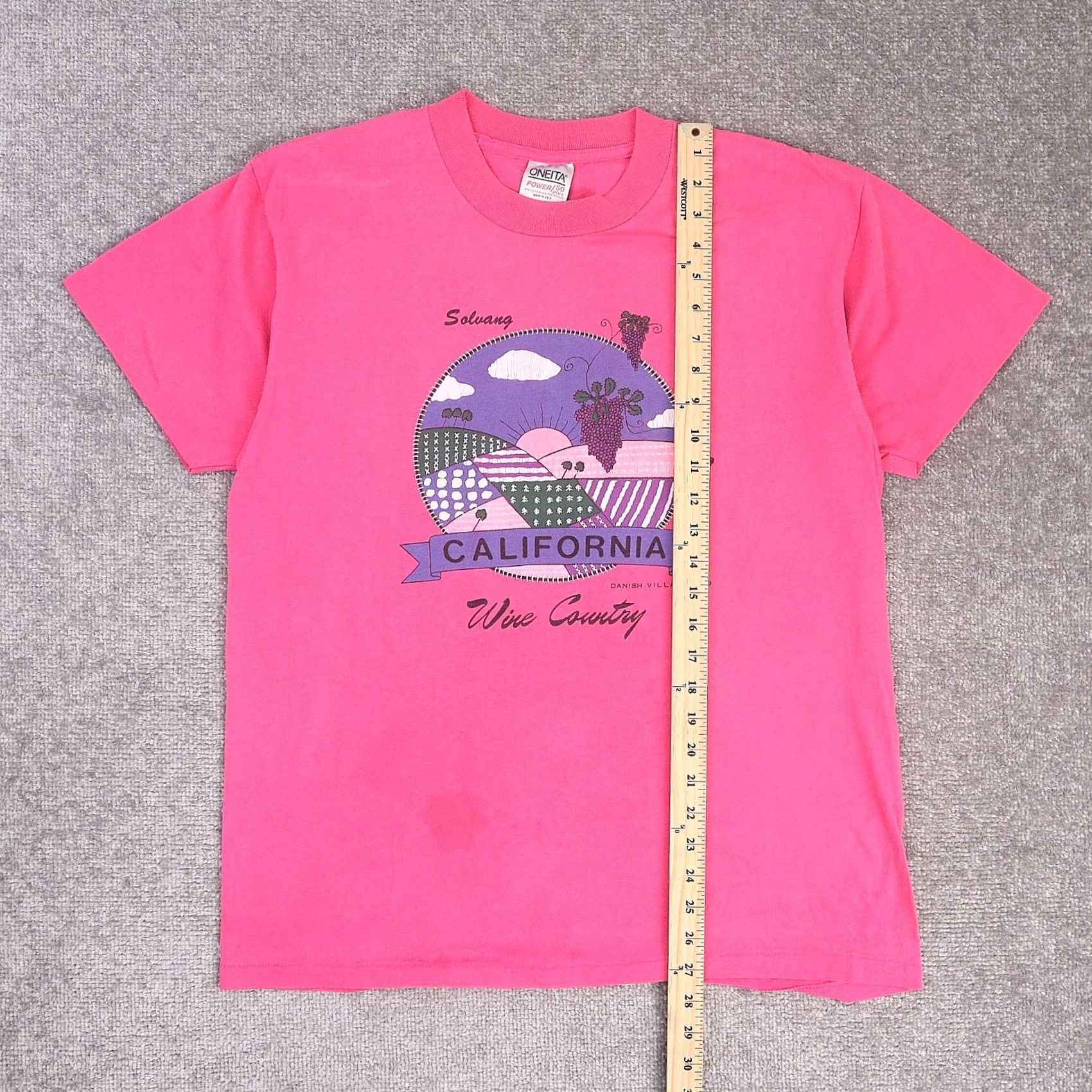 Vintage VINTAGE Soluang California Wine Country Danish Pink T-Shirt Large 80s 90s Mens Size US L / EU 52-54 / 3 - 3 Thumbnail