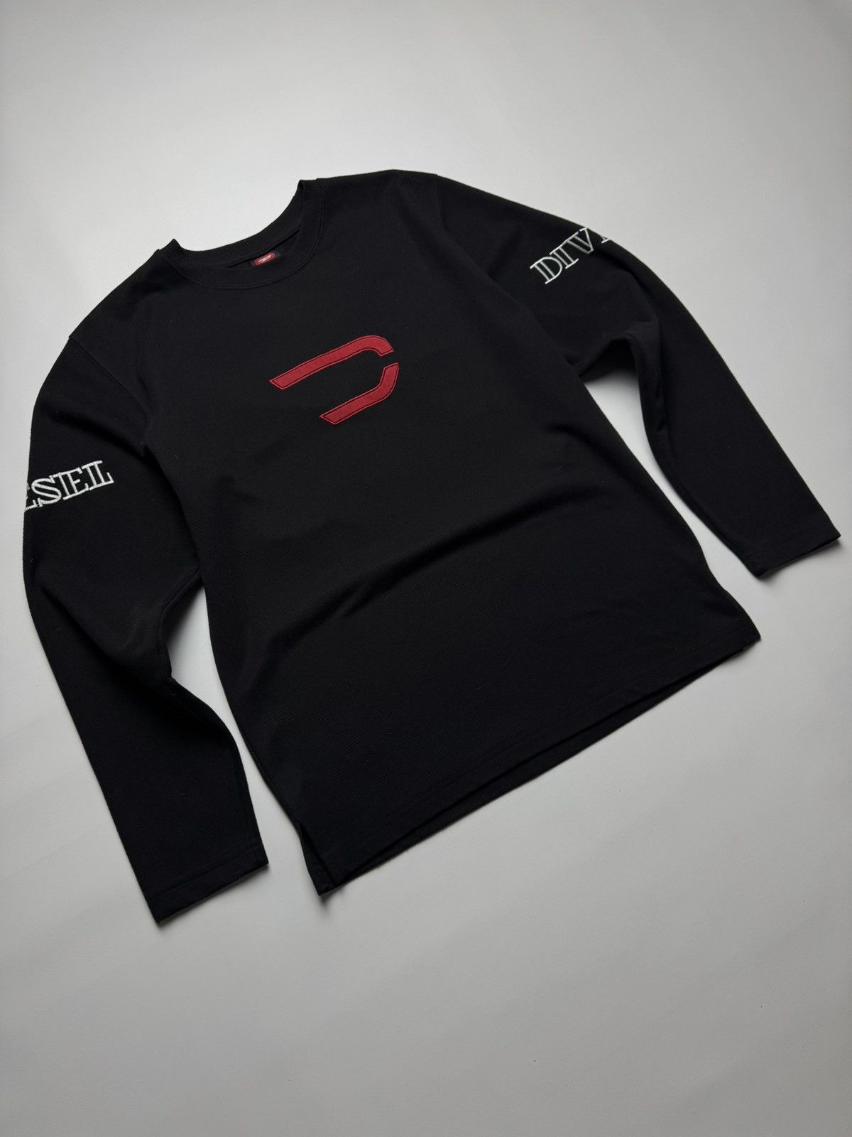 Diesel Diesel "D" Logo & Sleeve Hits Sweatshirt - Black/Red Size US L / EU 52-54 / 3 - 2 Thumbnail