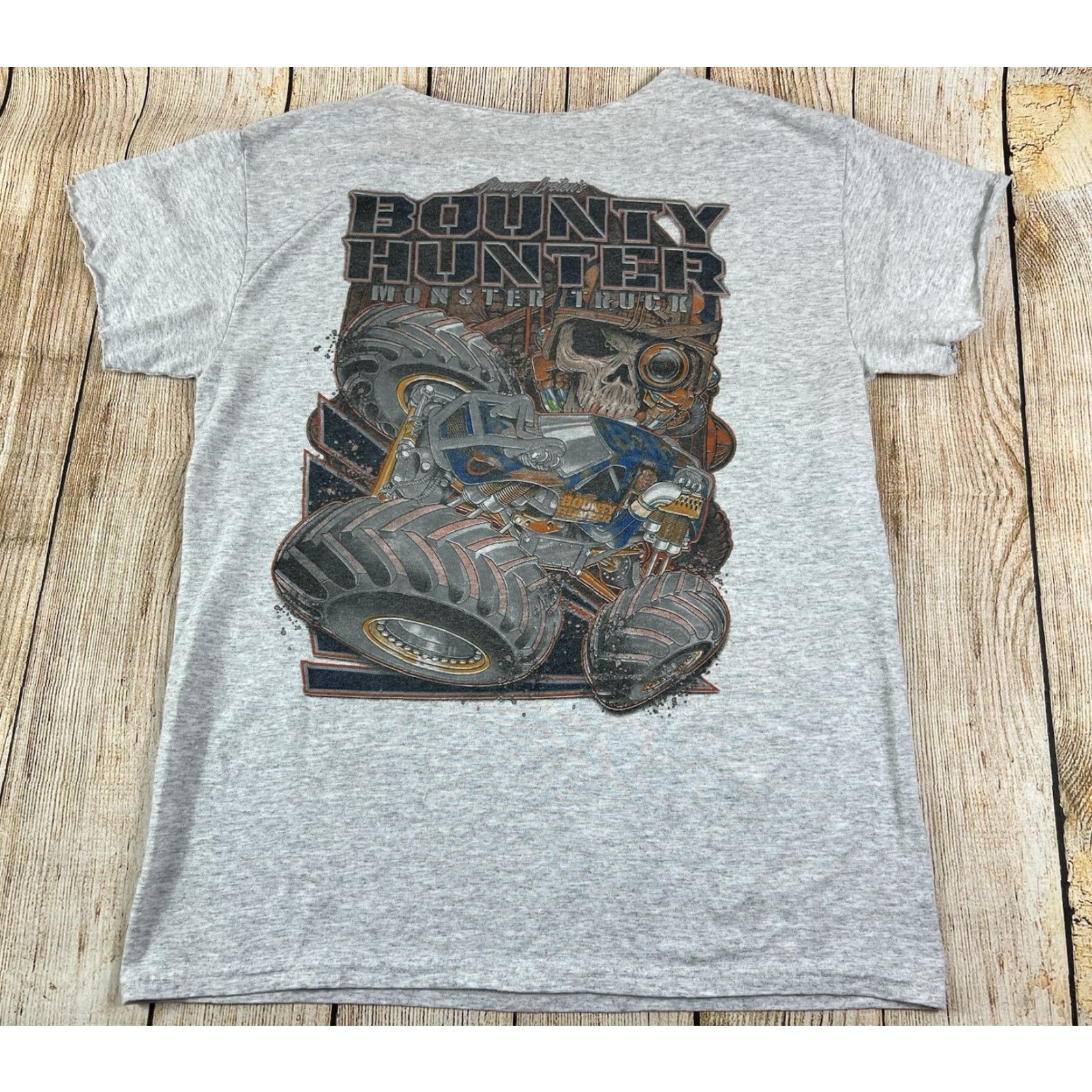 Vintage Bounty Hunter Monster Jam T Shirt Medium Unisex Adults Gray Short Sleeve Sports Outdoor Size US M / EU 48-50 / 2 - 2 Thumbnail