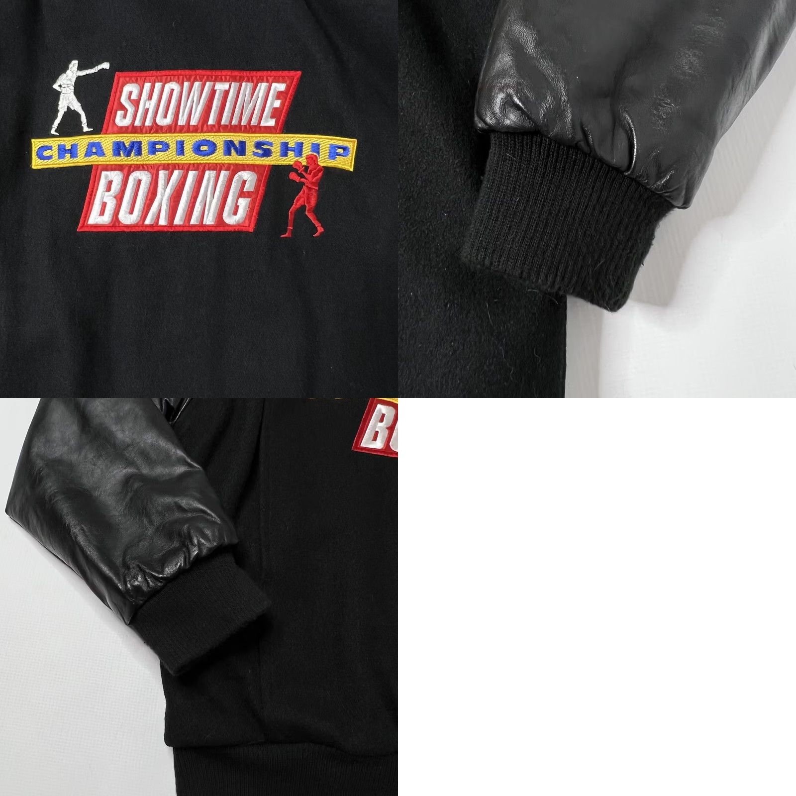 Vintage VINTAGE Showtime Championship Boxing Varsity Jacket Wool Embroidered Made USA L Men Regular Size Black Identity Inc Jacket Size US L / EU 52-54 / 3 - 9 Thumbnail