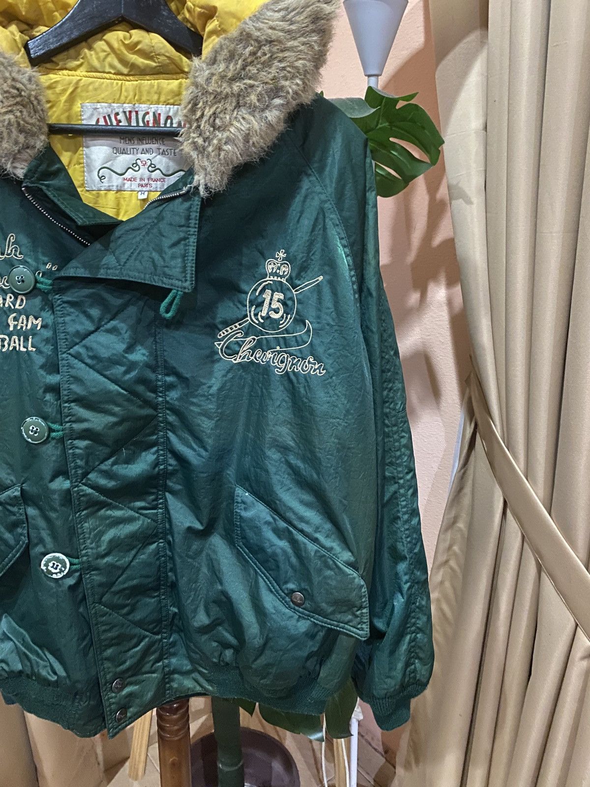 Chevignon Vintage Chevignon Paris Billiard Green Nylon Bomber Jacket Size US M / EU 48-50 / 2 - 4 Thumbnail