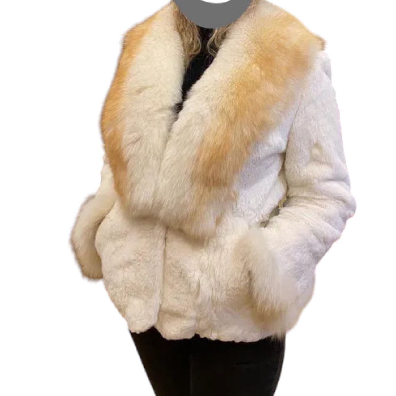 Other Chinchilla and rabbit fur coat with a fox fur collar sz M Size M / US 6-8 / IT 42-44 - 5 Thumbnail