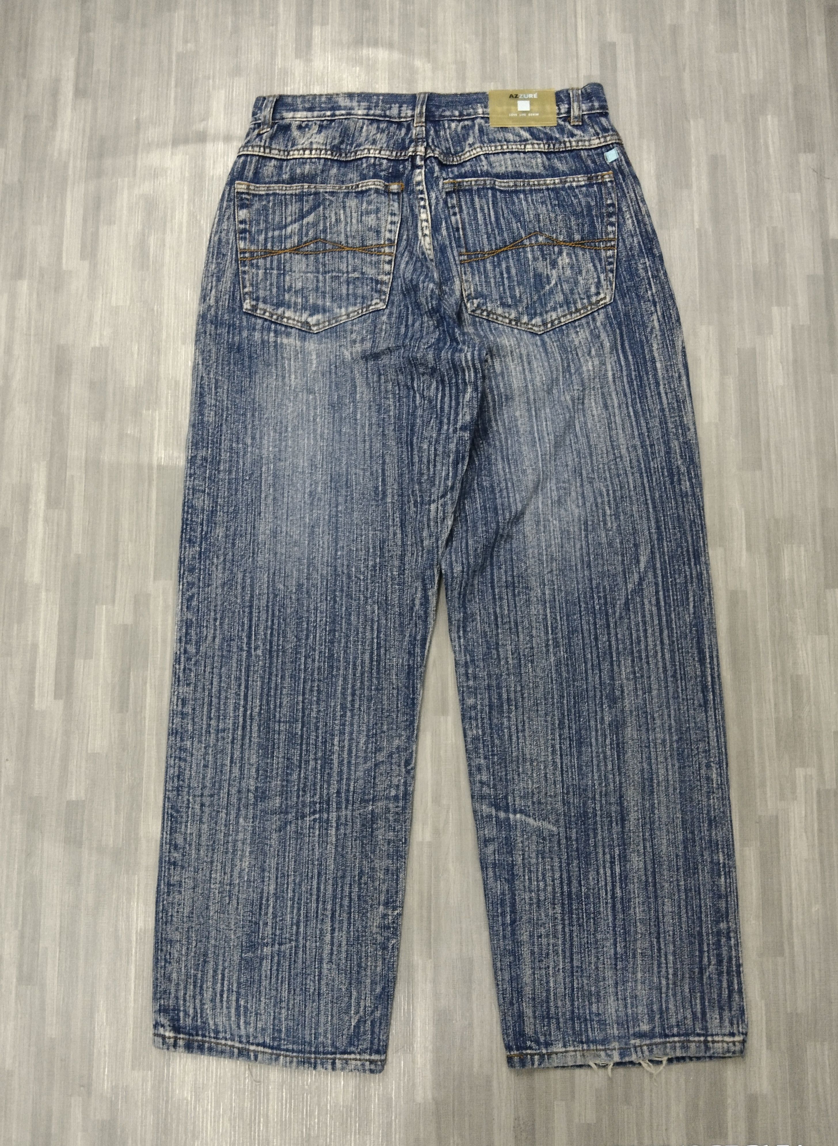 Japanese Brand WIDE PANTS BAGGY🔥SICK AZZURE DENIM Size US 33 - 3 Thumbnail