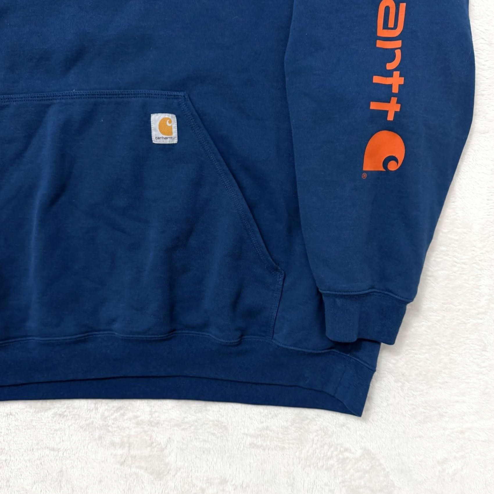 Carhartt Carhartt Hoodie Mens 3XL Blue Sleeve Logo Fleece Pullover Graphic Print Sweatshirt Hoodie Pullover with Hooded Pockets Crew Neck Size US XXL / EU 58 / 5 - 4 Thumbnail