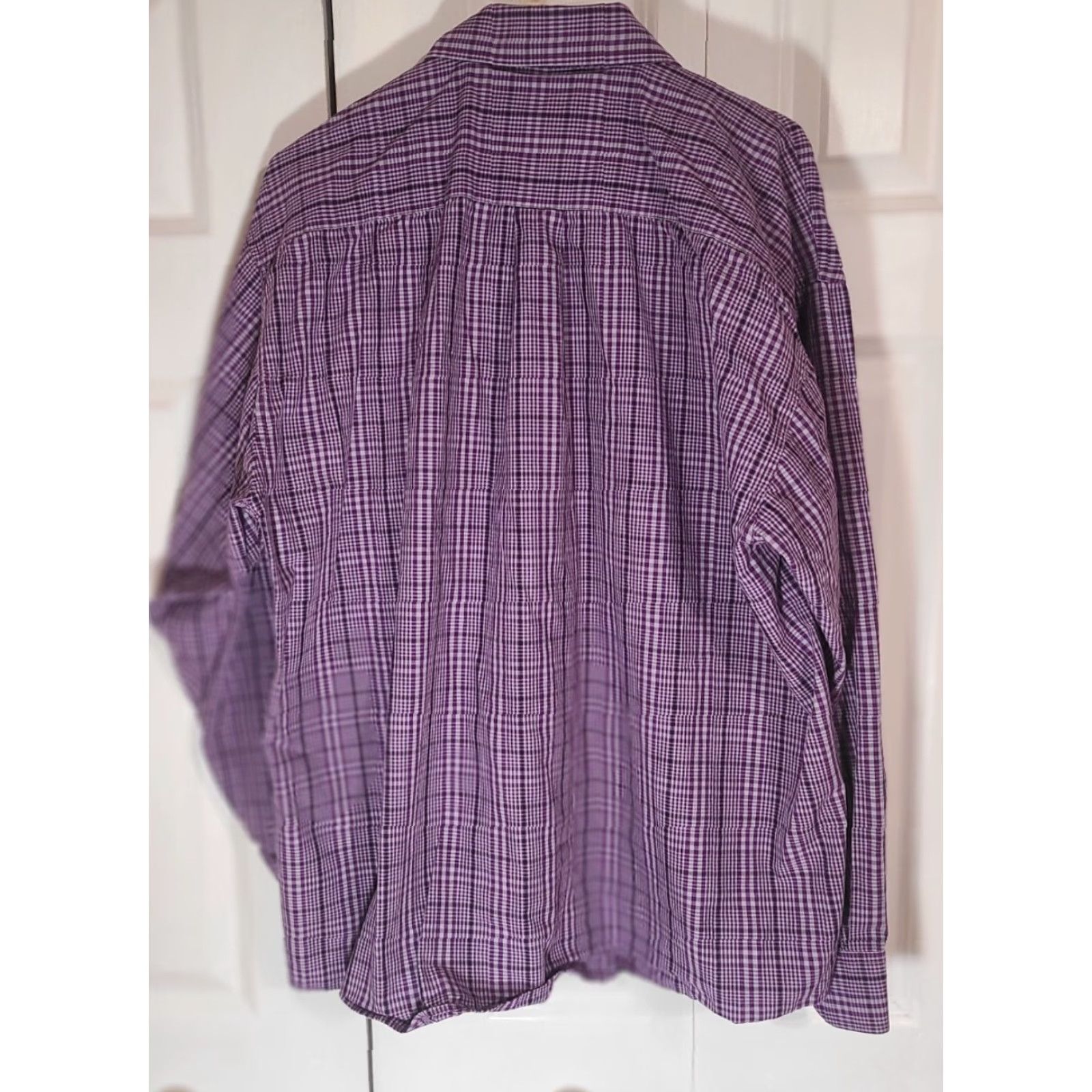 Vintage Panhandle Mens Purple Plaid Button-Up XL Long Sleeve Cotton Cowboy Western Shirt Mens XL Purple Plaid Button-Up Cowboy Western Panhandle Size US XL / EU 56 / 4 - 2 Thumbnail