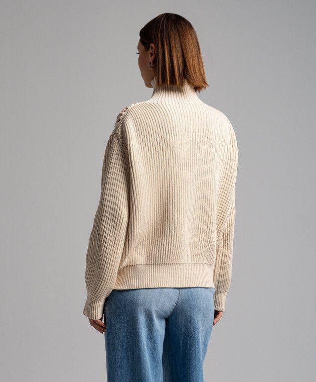 Jil Sander o1y1025 Turtleneck Sweater in Ivory Size XXL / US 16-18 / IT 52-54 - 4 Thumbnail