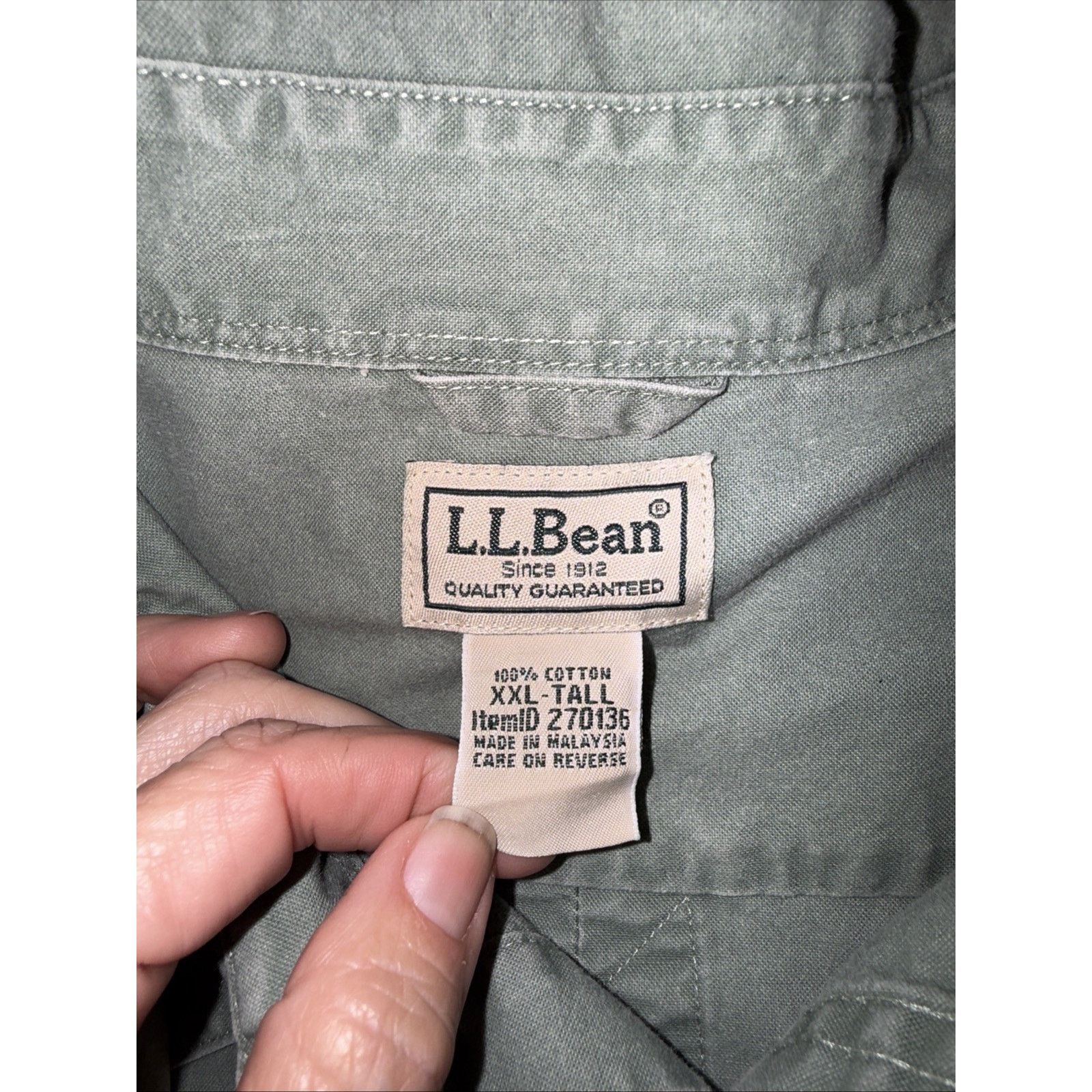 L.L. Bean LL Bean Men's 2XL Tall Button-up Board Shirt Sage Green Size US XXL / EU 58 / 5 - 7 Thumbnail