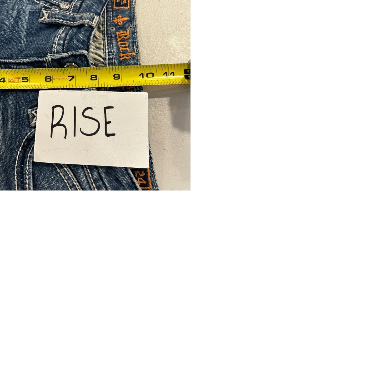 Vintage Rock Revival Jasmine Easy Straight Jeans Size 24 Medium Wash Buckle Bling Y2K Womens jeans Size 42" / US 20 - 9 Thumbnail